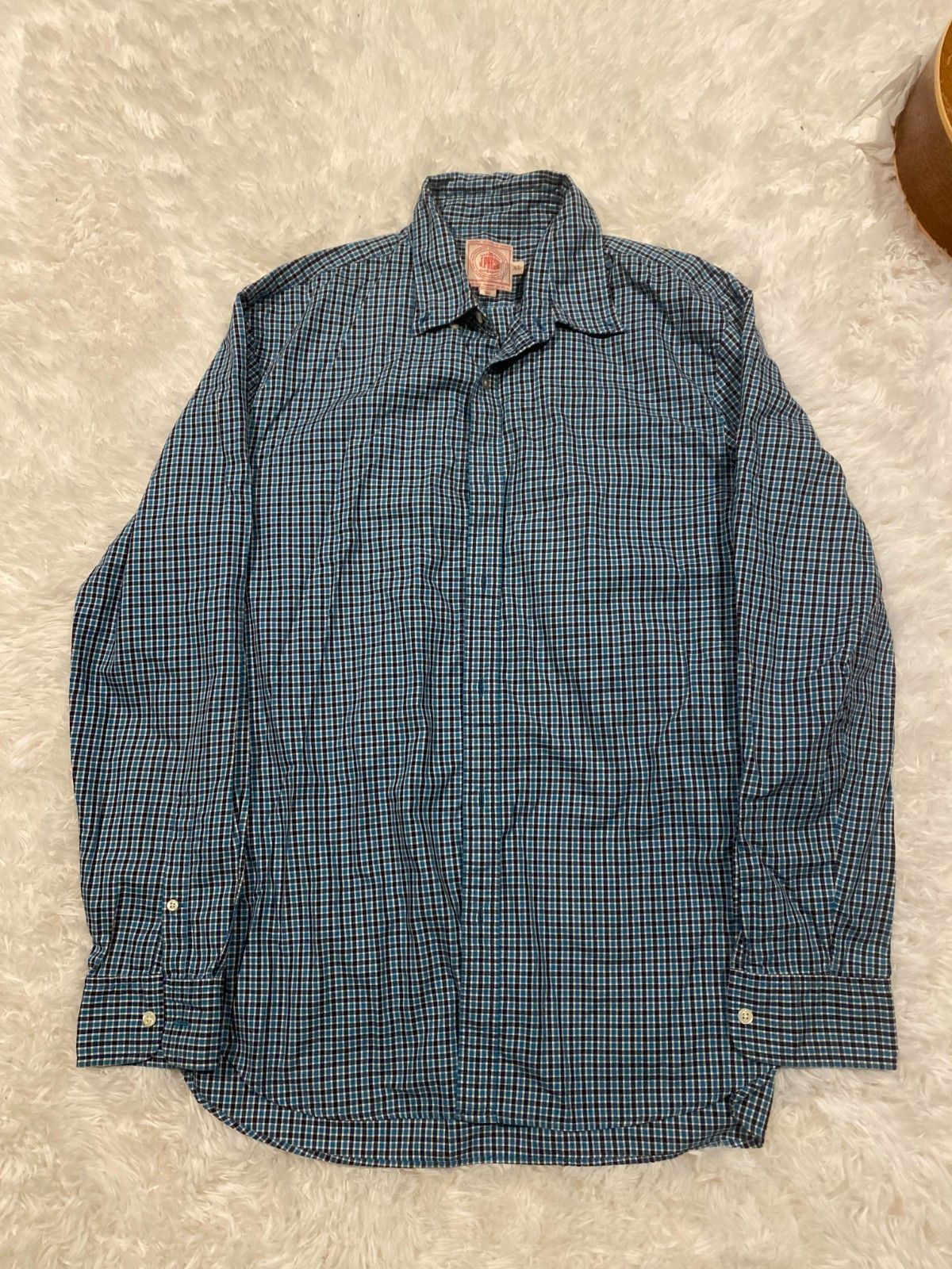 J. Press J. PRESS Mens Size XL Blue Gingham Check Button Down Sport Size US XL / EU 56 / 4 - 5 Thumbnail