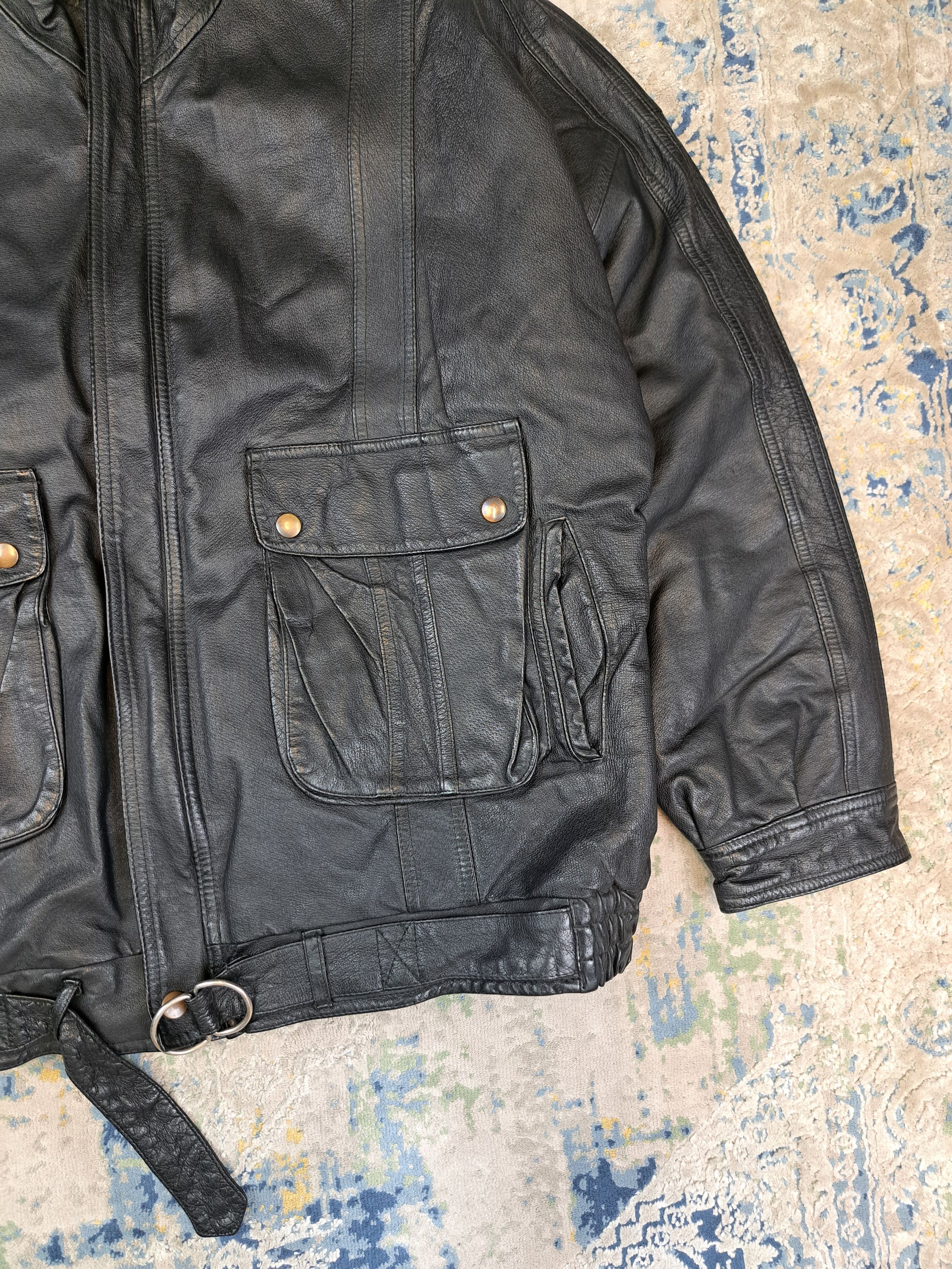 Genuine Leather Avant Garde Boxy Fit Leather Bomber Jacket Archive Size US XL / EU 56 / 4 - 4 Thumbnail