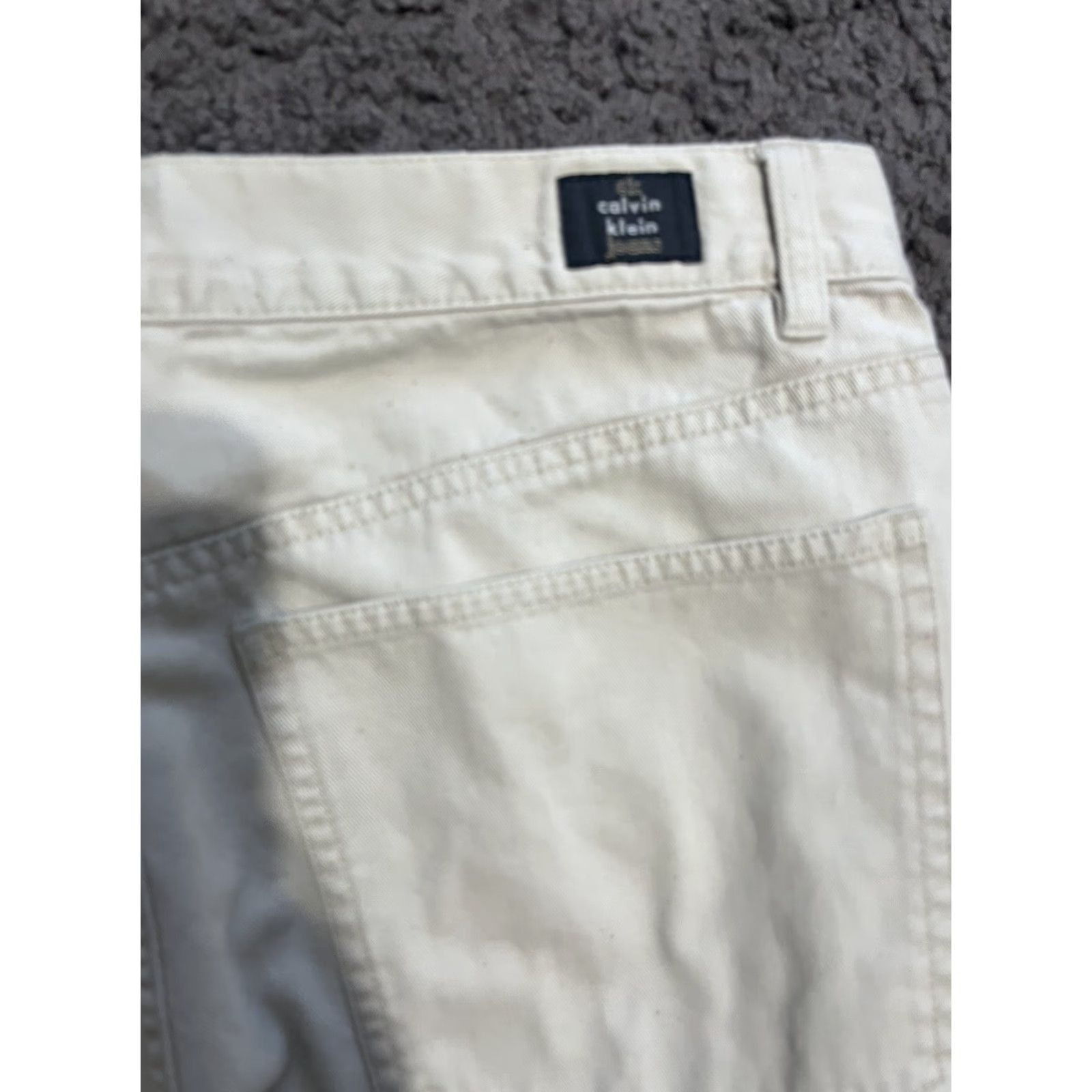Calvin Klein Calvin Klein Jeans Women's Chino Pants Size 11 Mid Rise Straight Beige Cotton Size 32" / US 10 / IT 46 - 5 Thumbnail