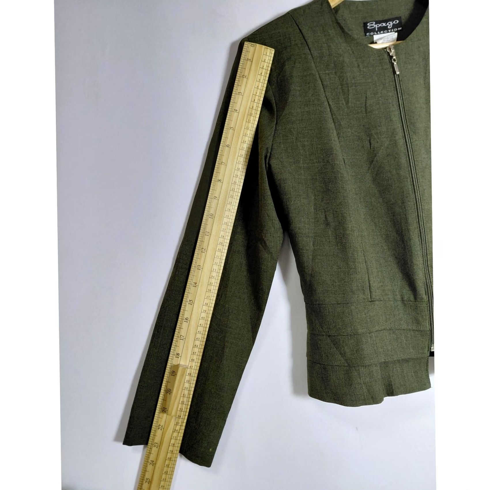 Olive Spago COLLECTION Jacket Olive Green Solid Long Sleeve Women Size 6 Size M / US 6-8 / IT 42-44 - 7 Thumbnail
