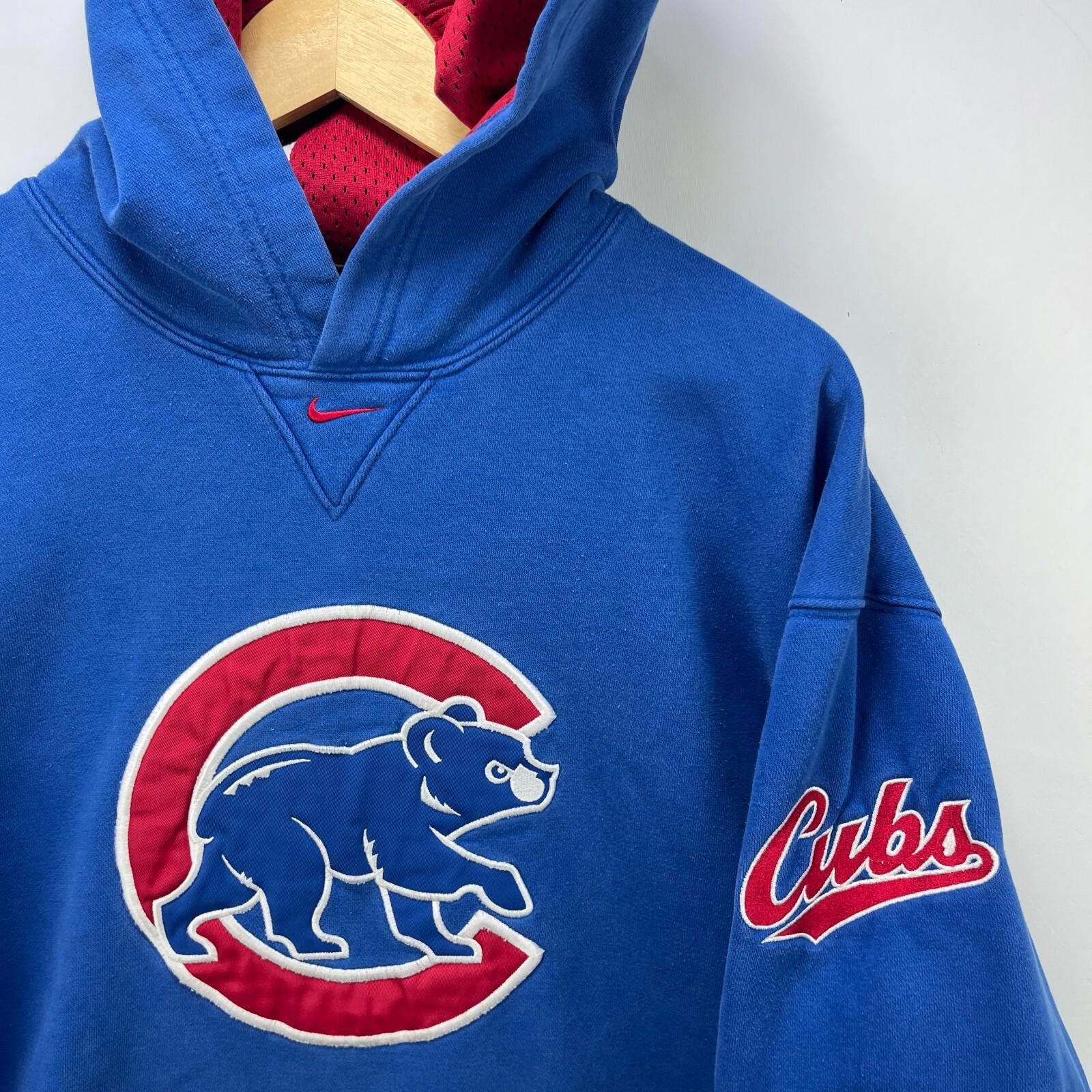 Nike Vintage Nike Middle Swoosh Chicago Cubs Hoodie 2XL Size ONE SIZE - 2 Thumbnail