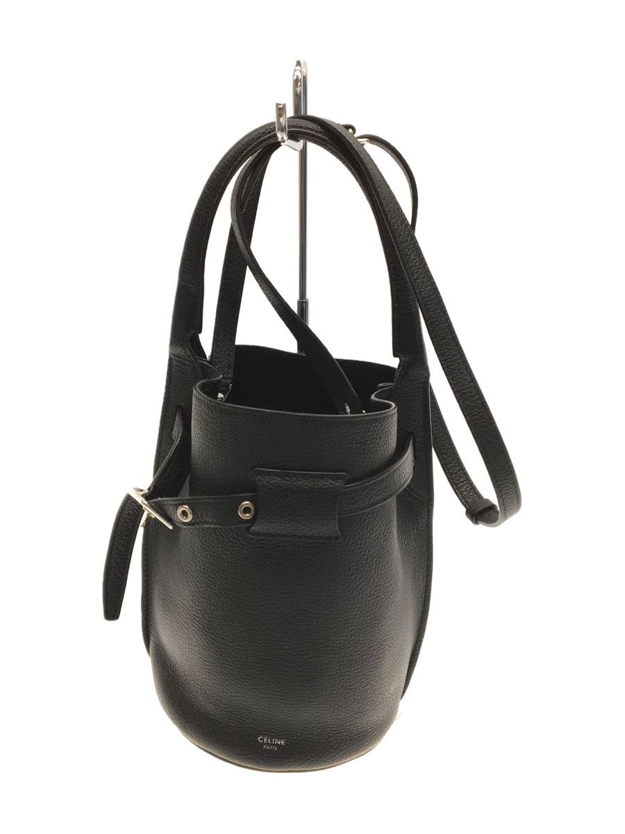 image of Celine Bucket Shoulder Bag 2Way Leather Black, Women's