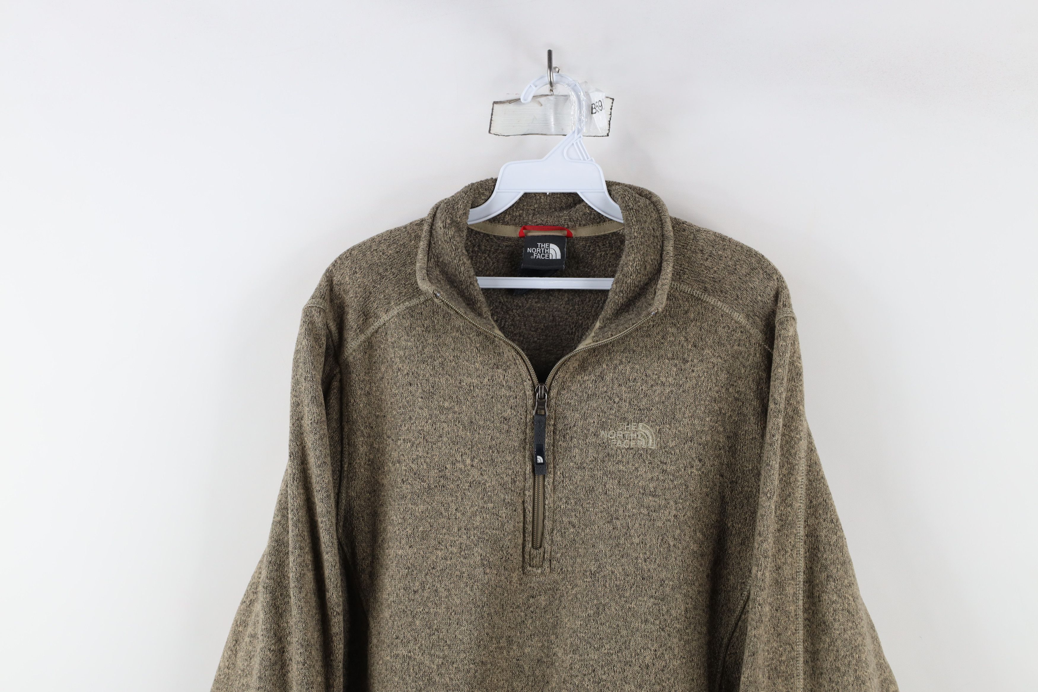 The North Face × Vintage The North Face Knit Fleece Half Zip Pullover Sweater Beige Size US M / EU 48-50 / 2 - 2 Thumbnail