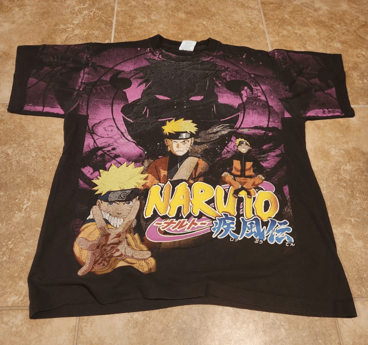 Vintage 90s Naruto AOP Graphic T-Shirt Size XL