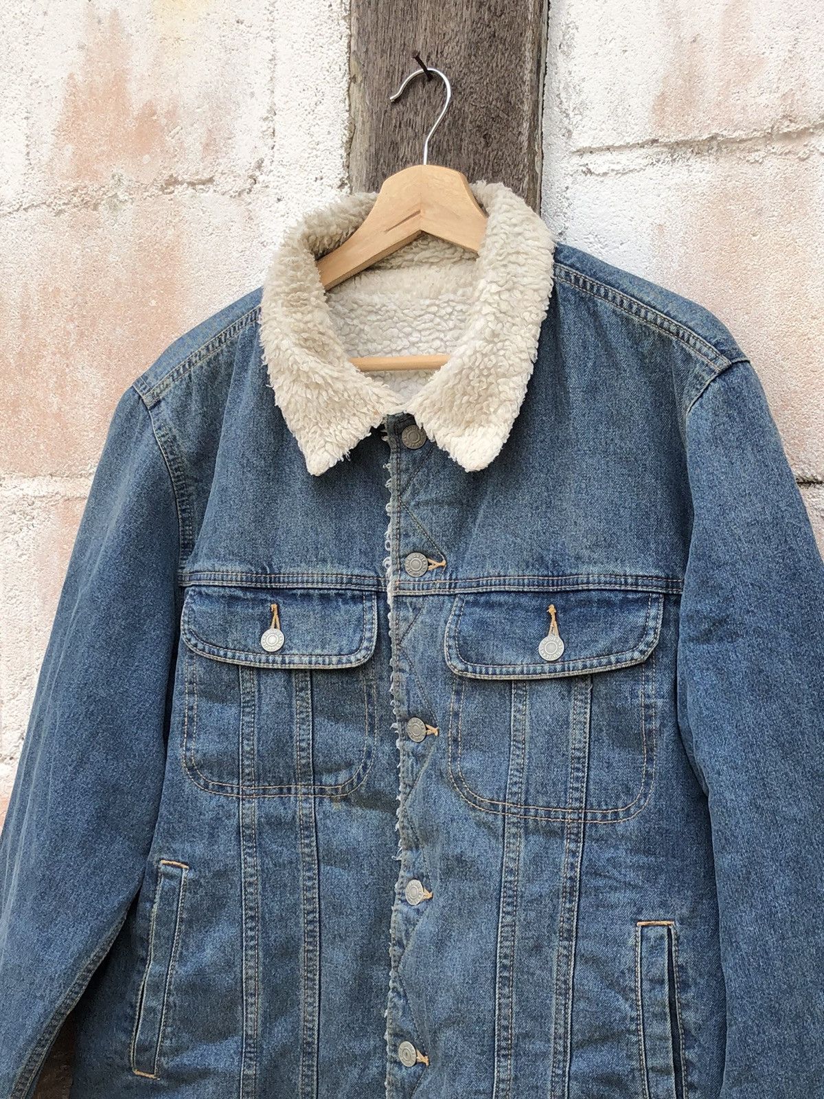 GU GU Trucker Jacket Denim Shearling Size US XL / EU 56 / 4 - 4 Thumbnail