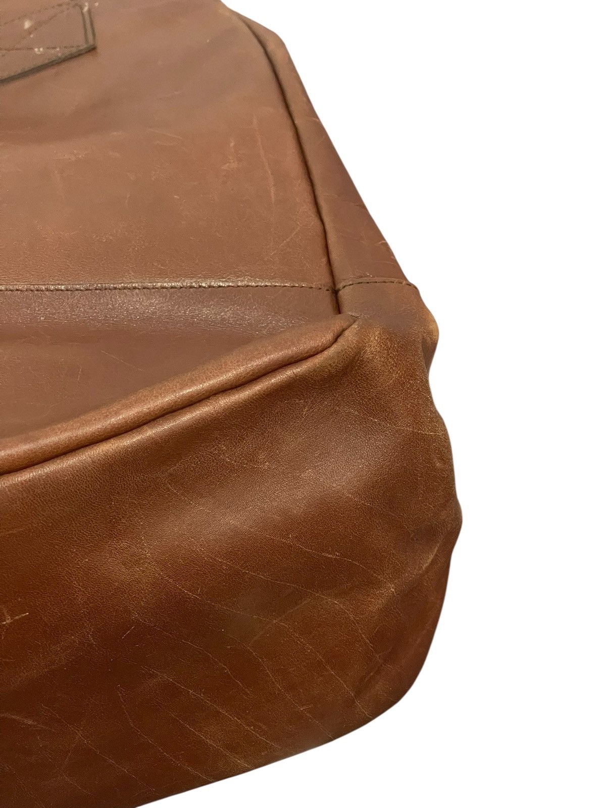 Leather Full Leather Patina Vtg Message Japan Tote Bag 2🟩1 Size ONE SIZE - 8 Thumbnail