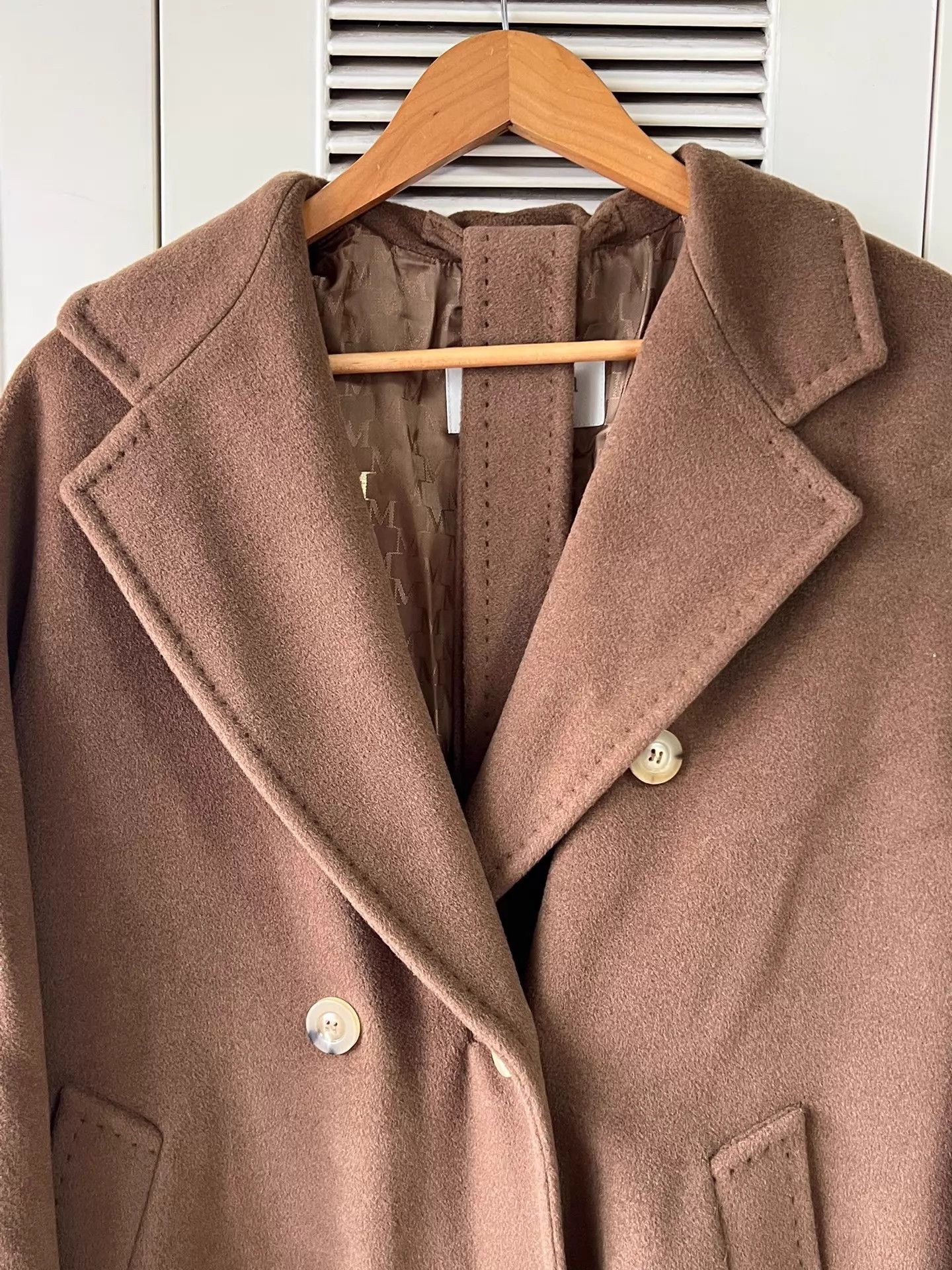 Max Mara MaxMara double-breasted long coat 38 M jacquard lining Size S / US 4 / IT 40 - 3 Thumbnail