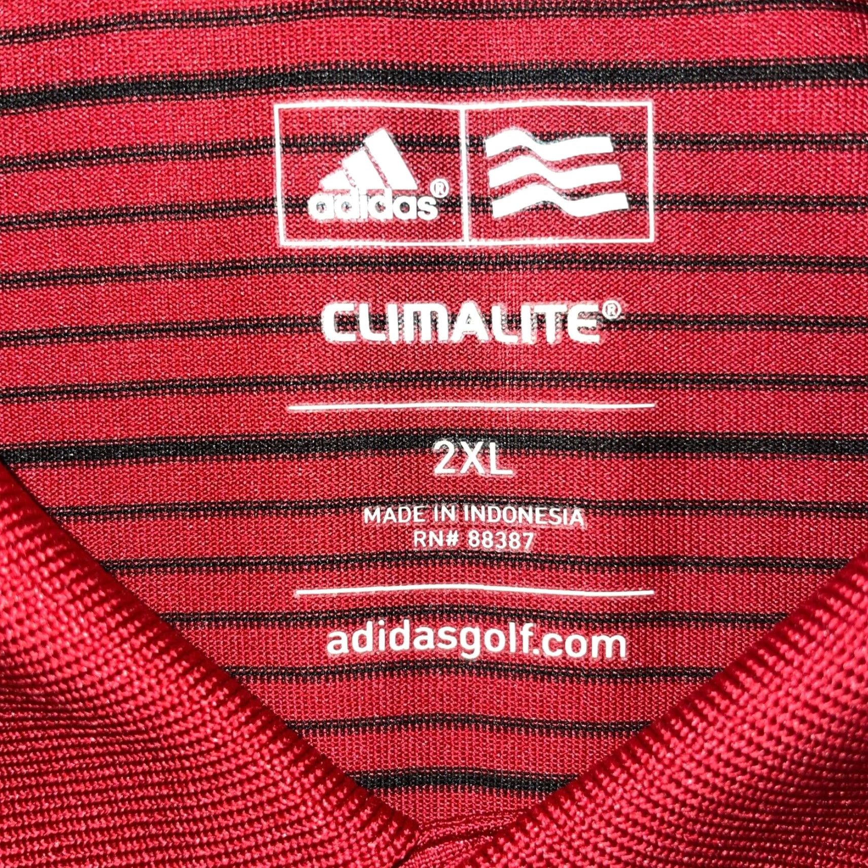 Adidas Adidas Men's Polo Shirt 2XL Red Striped Casual Sportswear Size US XXL / EU 58 / 5 - 3 Thumbnail