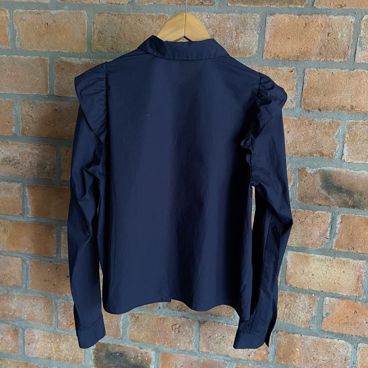 Opening Ceremony OPENING CEREMONY Navy Ruffle Shoulder Button-Up Blouse Size S / US 4 / IT 40 - 5 Thumbnail