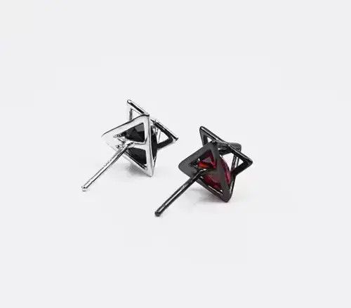 Sterling Silver Geometric Gem Stone Earrings Size ONE SIZE - 4 Thumbnail