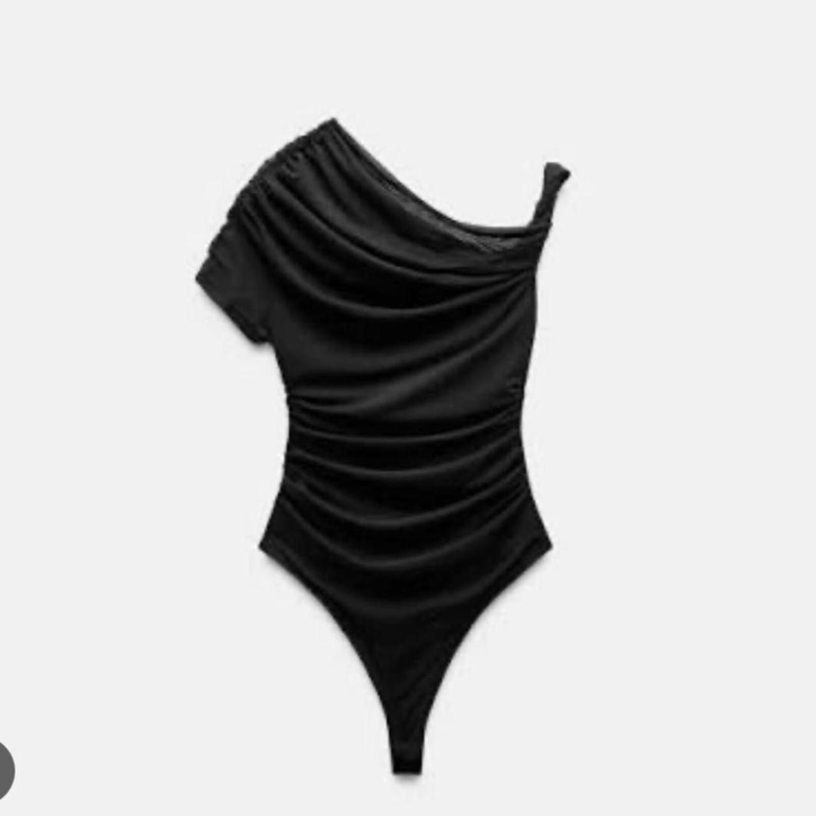 Zara Zara black off the shoulder bodysuit #bodysuit Size ONE SIZE - 2 Thumbnail