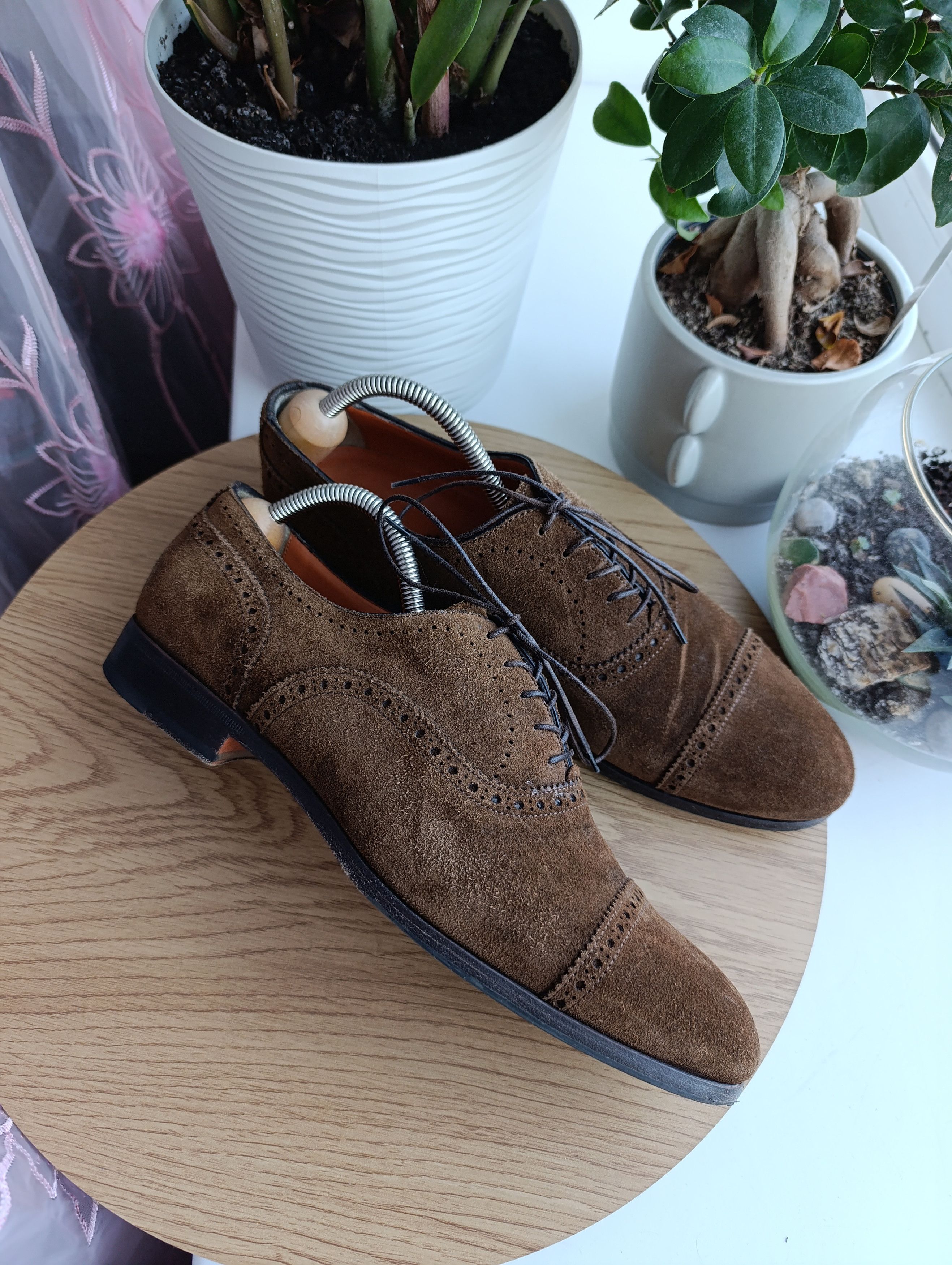 Designer × Santoni SANTONI MENS SUIDE OXFORD Size US 8.5 / EU 41-42 - 2 Thumbnail