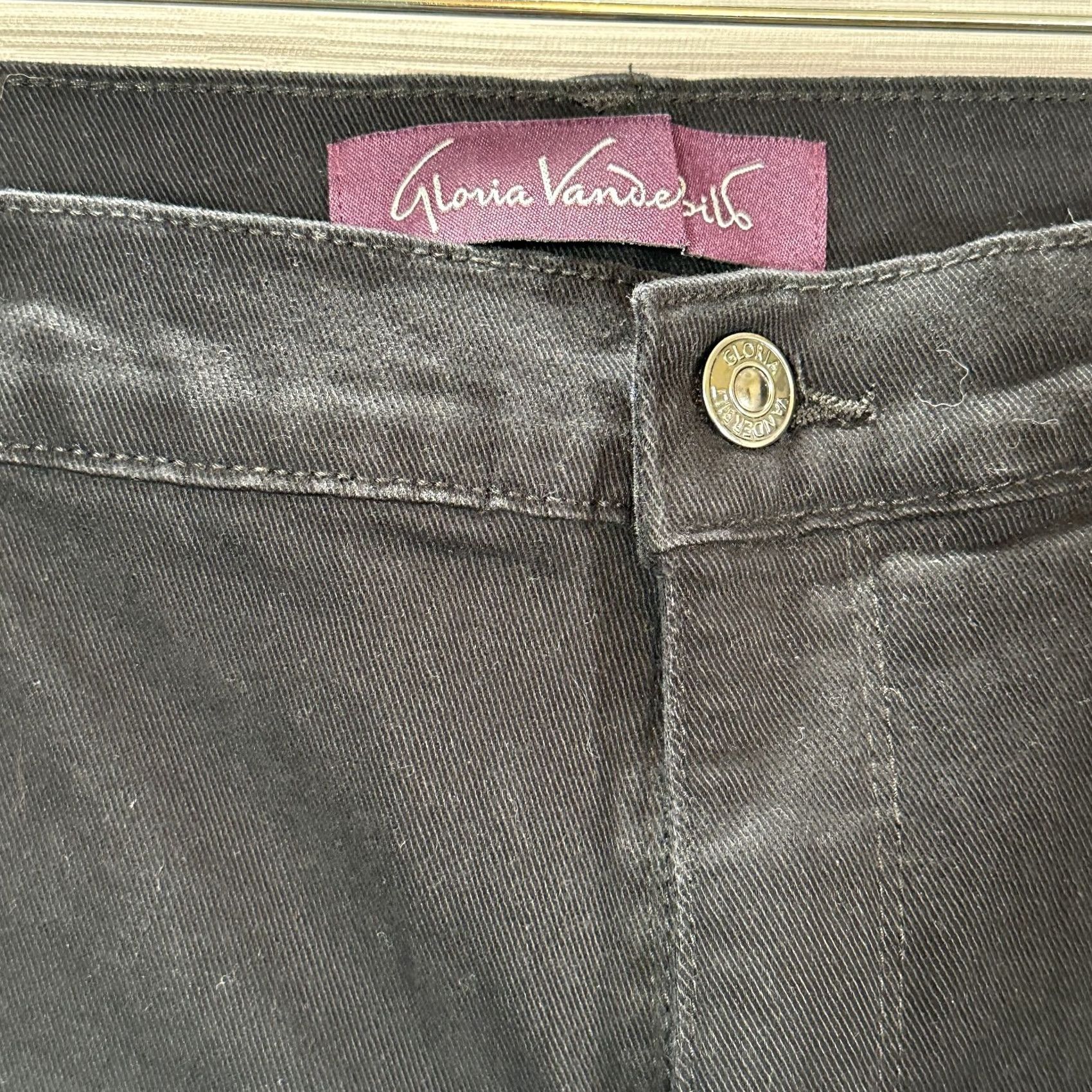 Gloria Vanderbilt Gloria Vanderbilt Jeans Womens 16W Short Amanda Black Cotton Stretch Pockets Denim Straight 5-Pocket Zipper Vintage No Size 38" / US 16 / IT 52 - 5 Thumbnail