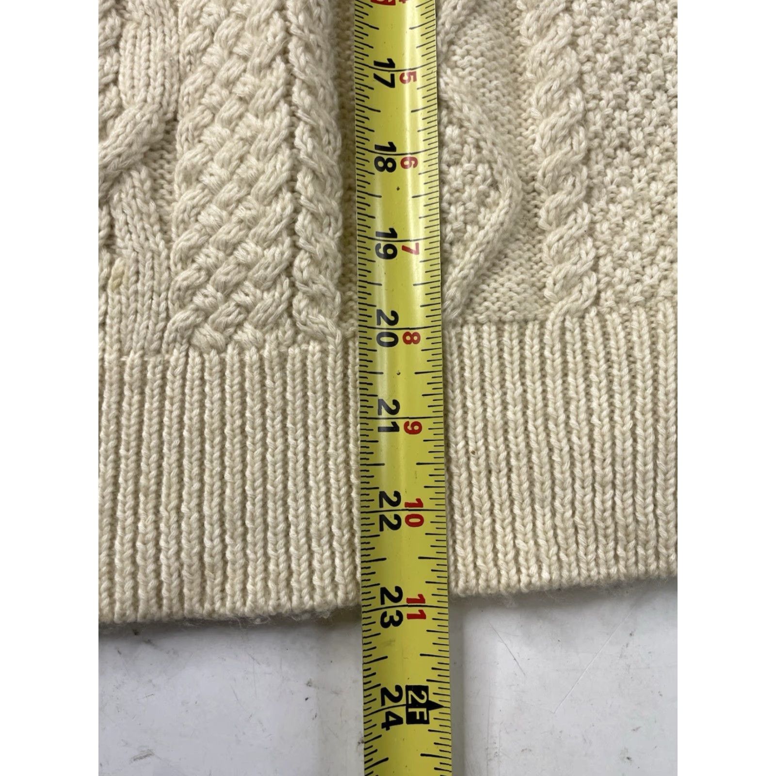 Polo Ralph Lauren VINTAGE Polo Ralph Lauren Sweater Womens Small Ivory Cable Knit Fisherman Aran Pullover Size S / US 4 / IT 40 - 5 Thumbnail