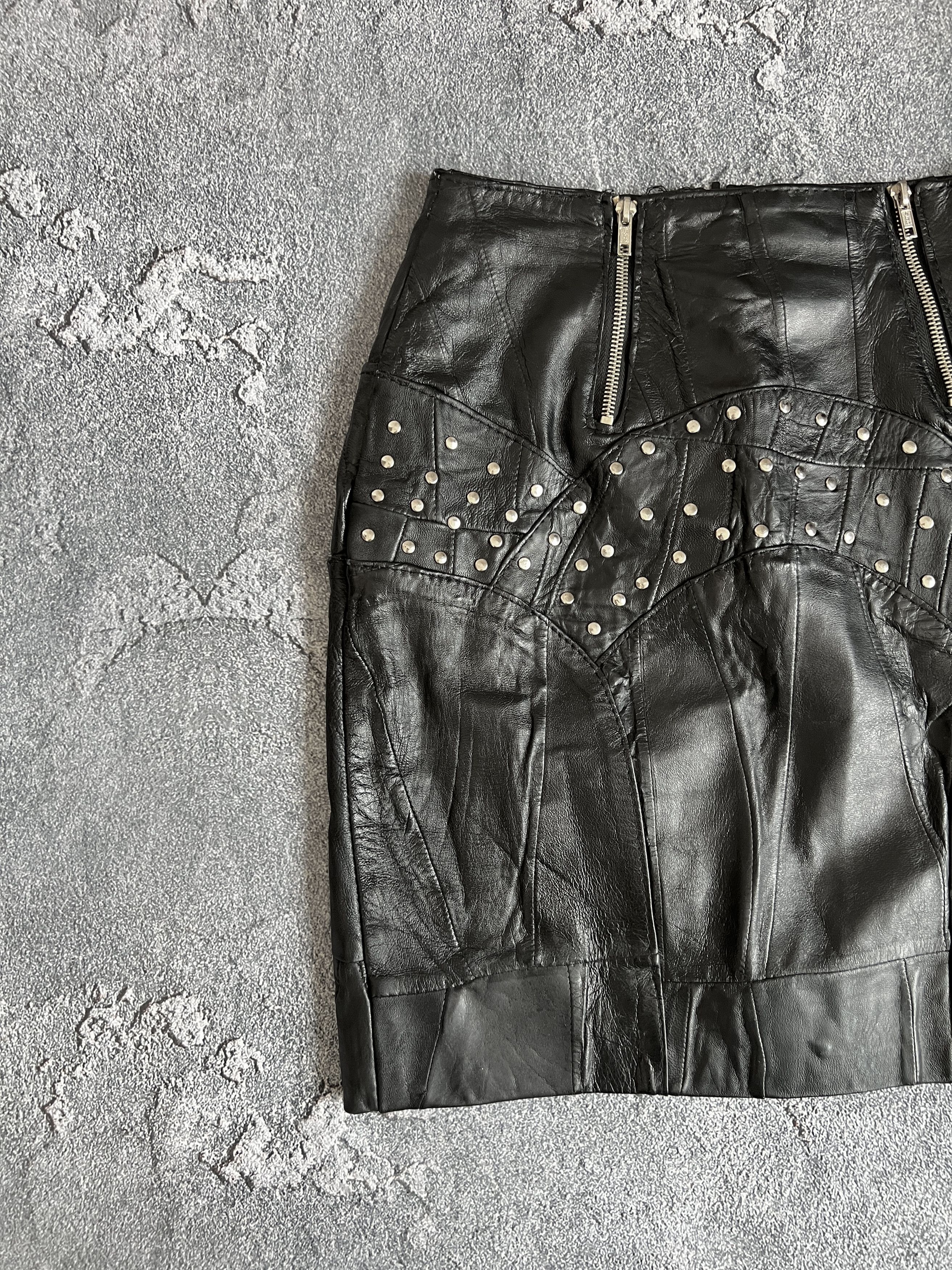 Vintage Vintage leather skirt gothic grunge Y2K avant garde Size 27" / US 4 / IT 40 - 3 Thumbnail