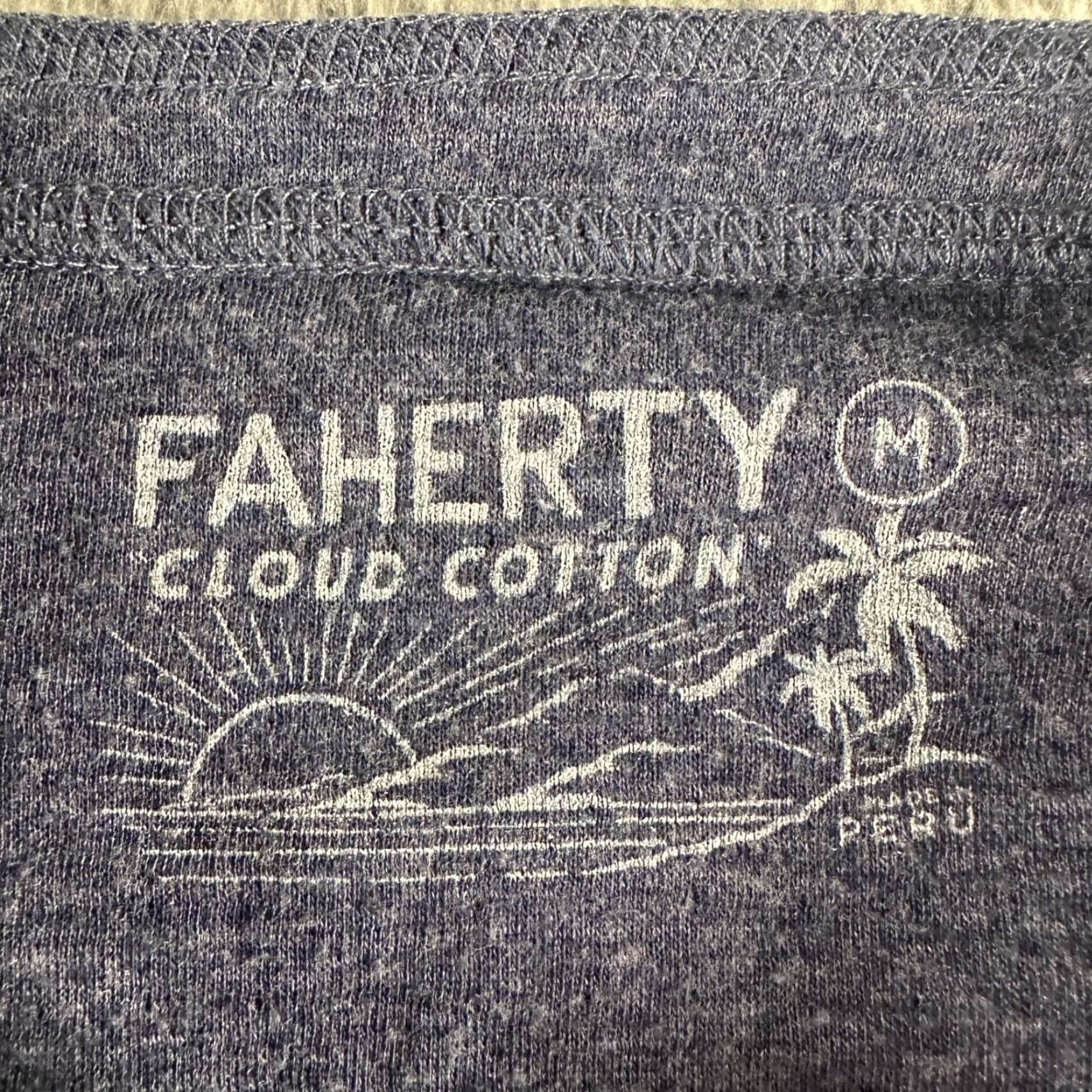 Faherty Faherty Henley Long Sleeve Mens M Cloud Cotton Pima Modal Navy Heather Button Shirt Size US M / EU 48-50 / 2 - 4 Thumbnail