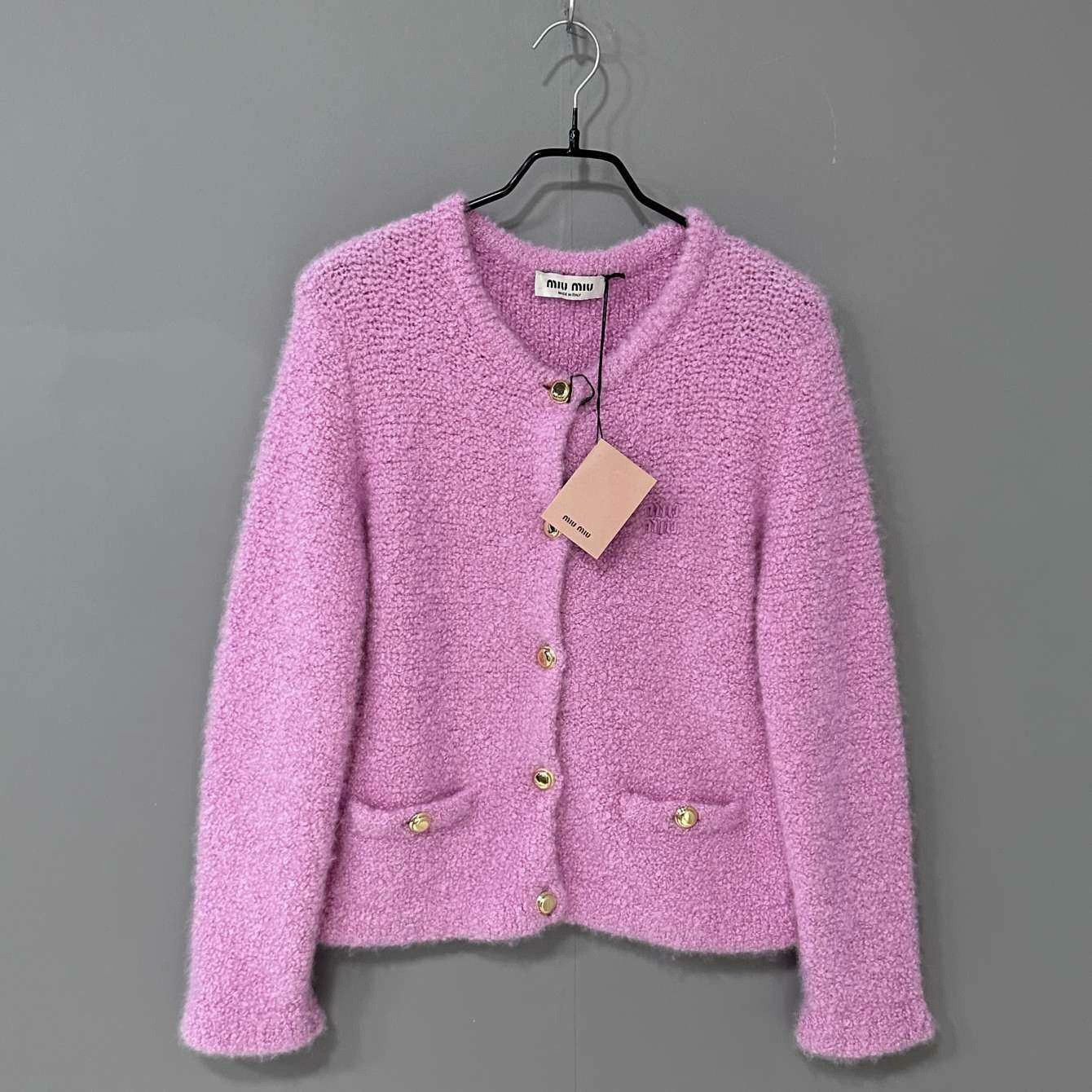 Miu Miu Miu Miu Retro Embroidered Pink Sweater it_40 Women Size S / US 4 / IT 40 - 1 Thumbnail