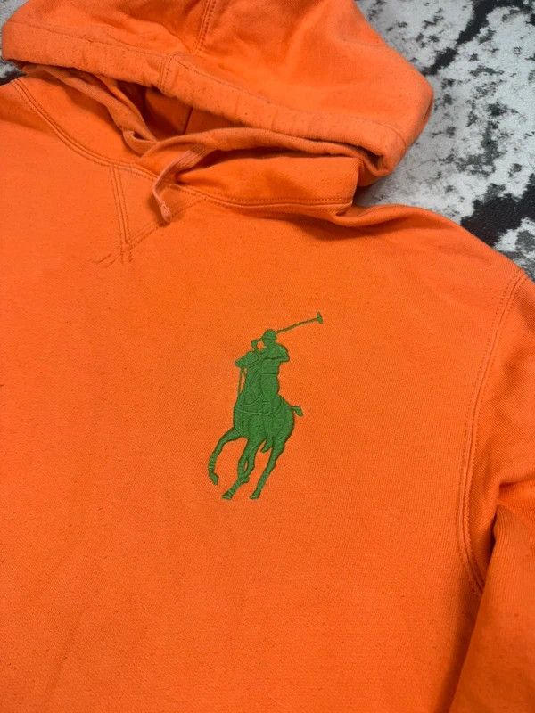 Ralph Lauren Vintage Polo Ralph Lauren orange usa L logo hoodie Size US L / EU 52-54 / 3 - 4 Thumbnail