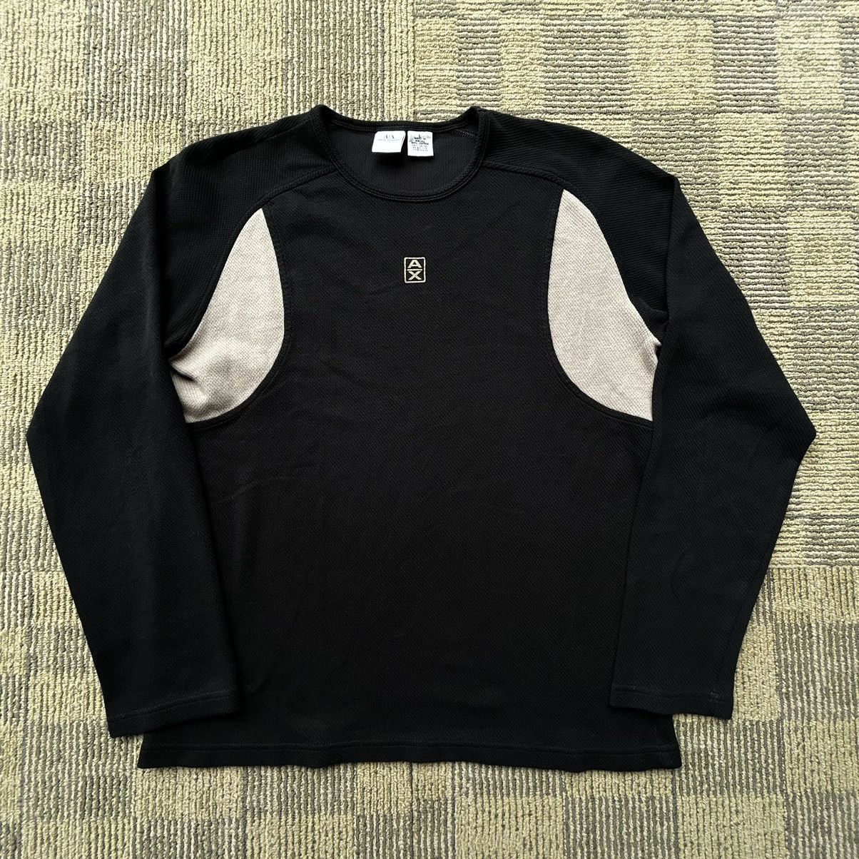 Armani Exchange Vintage Armani Exchange Chest Logo Black Longsleeve Shirt Size L / US 10 / IT 46 - 1 Thumbnail
