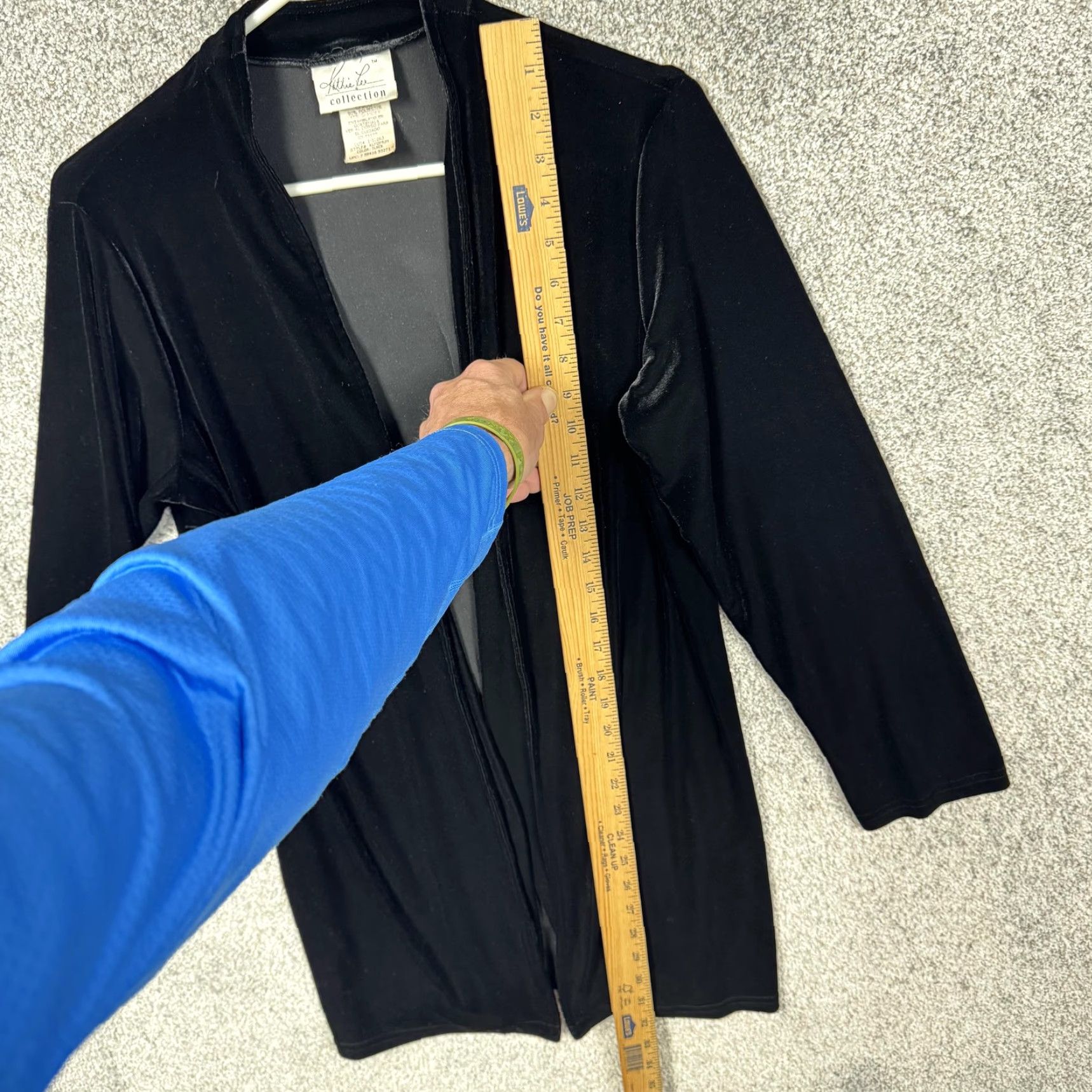 Velour VINTAGE Y2K Open Front Jacket Small Black Velour Coatigan Cocktail Layering Glam Women S Solid Black Size S / US 4 / IT 40 - 2 Thumbnail