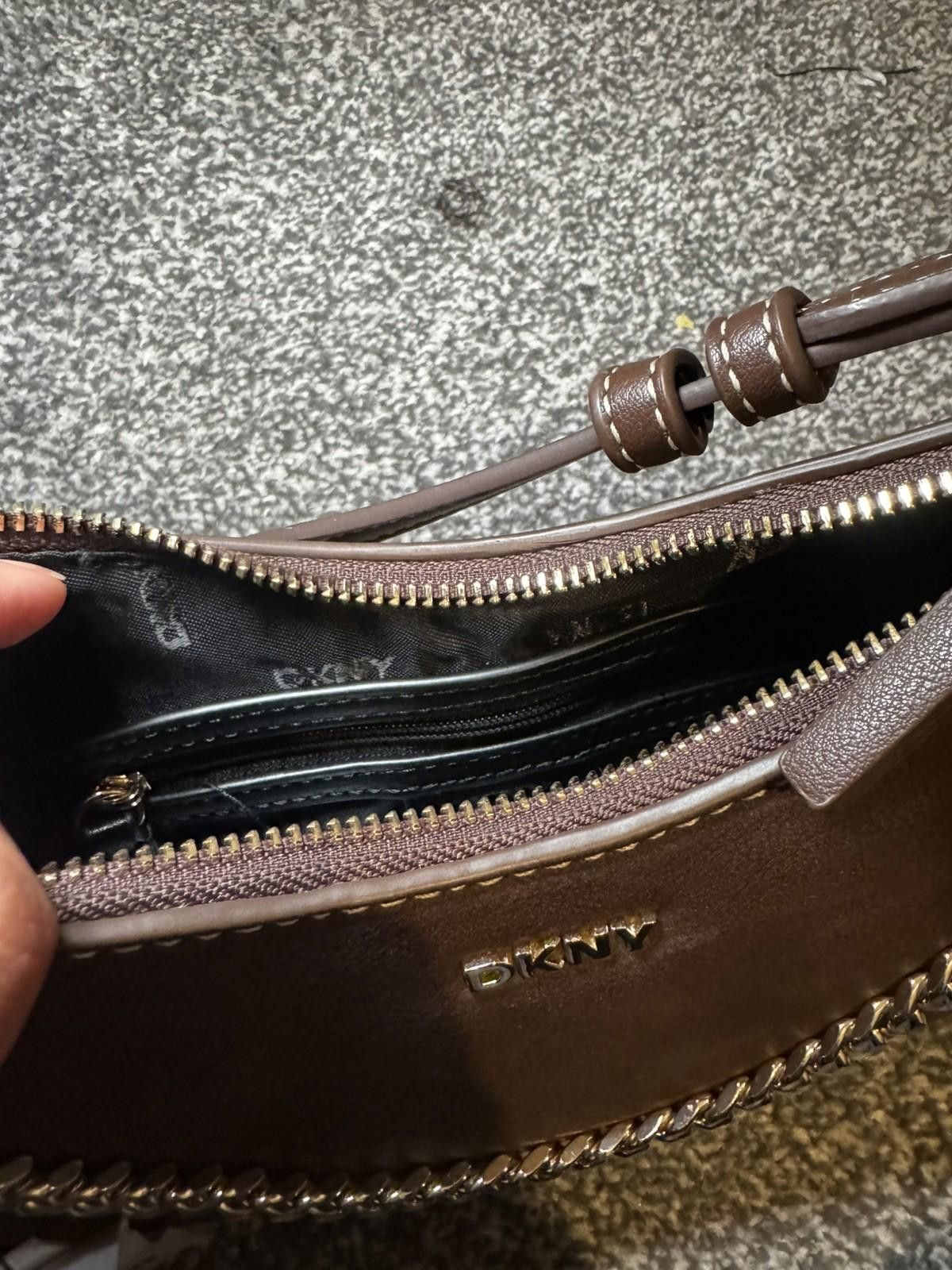DKNY DKNY Brown Faux Leather Bag with Chain New Tags RPR $140 Size ONE SIZE - 7 Thumbnail
