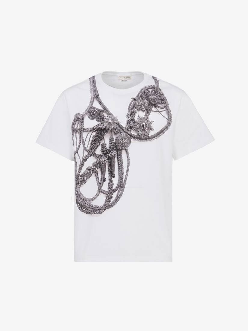 o1w1db10725 Trompe-l'œil Harness T-Shirt in White