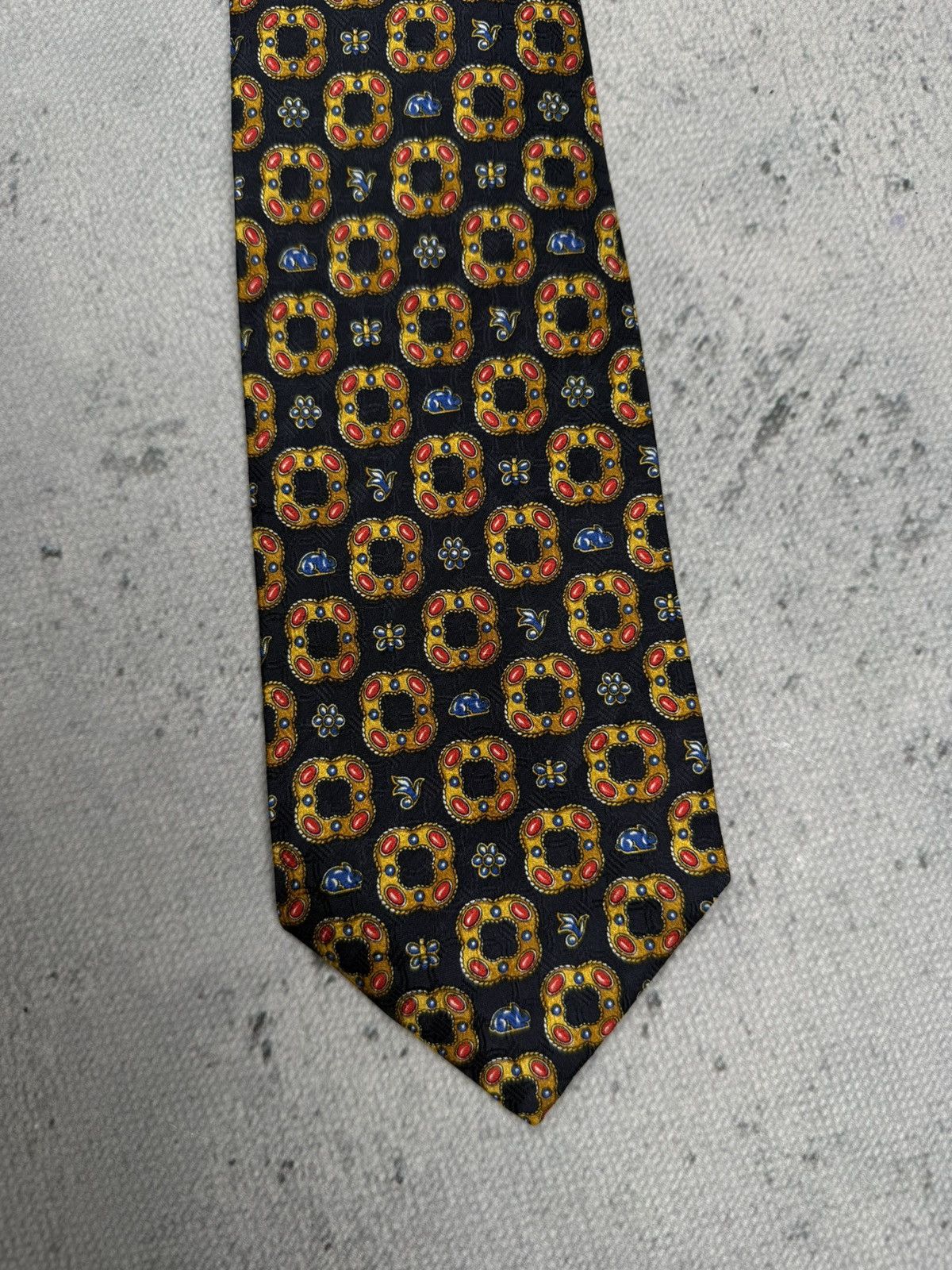Christian Dior Monsieur Christian Dior Monsieur Vintage Silk Tie Baroque Medallion Size ONE SIZE - 4 Thumbnail