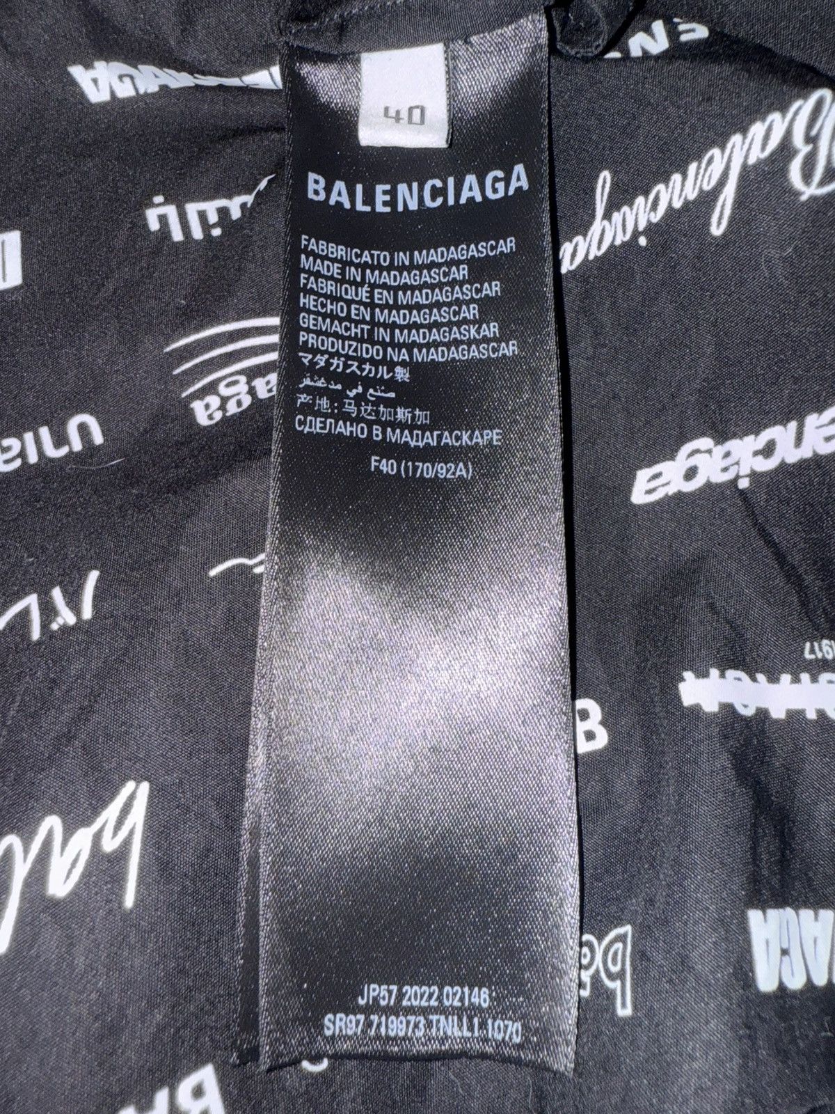 Balenciaga BALENCIAGA Logo-Print Poplin Midi Dress Sz.L Size L / US 10 / IT 46 - 12 Thumbnail