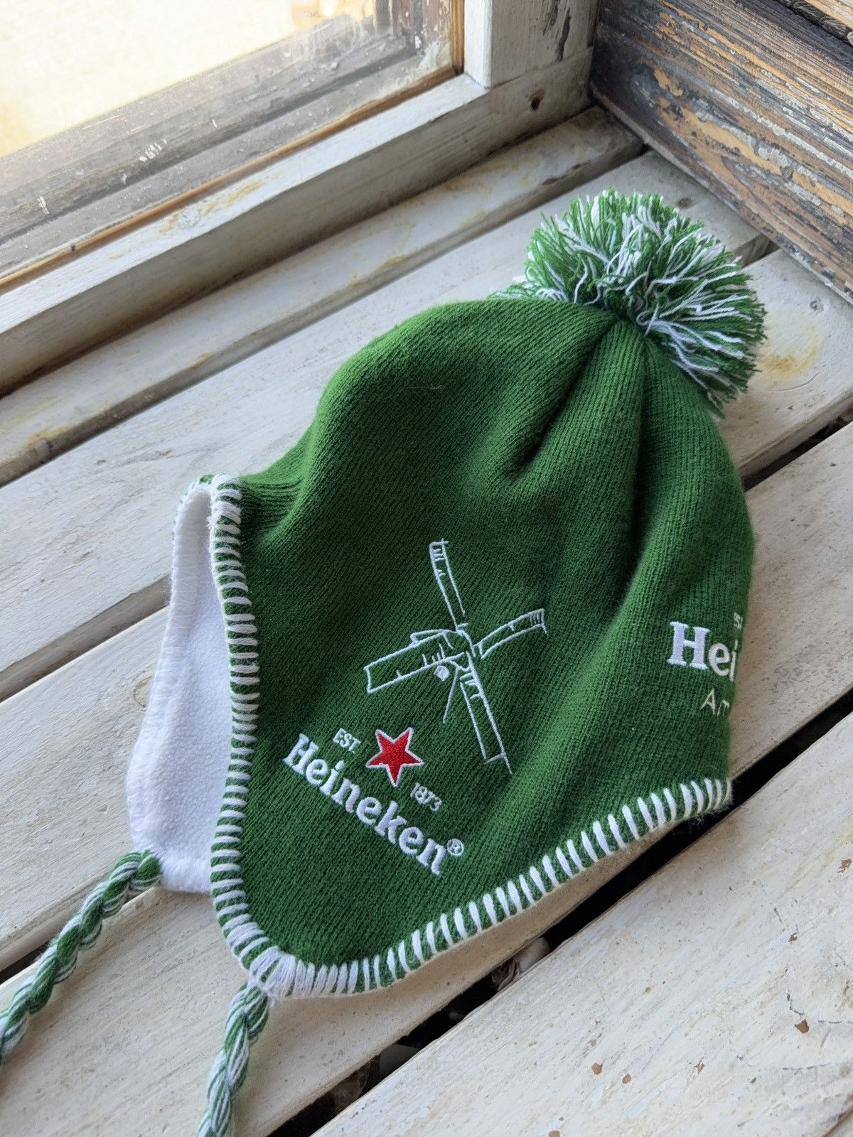 Vintage Vintage 90s Heineken US Trapper hat Green Beer Y2K Retro Size ONE SIZE - 6 Thumbnail
