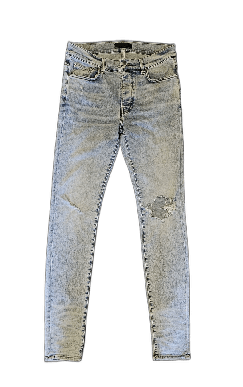 Amiri Amiri Distressed Denim Jeans with Hole-2506 Size US 32 / EU 48 - 1 Thumbnail