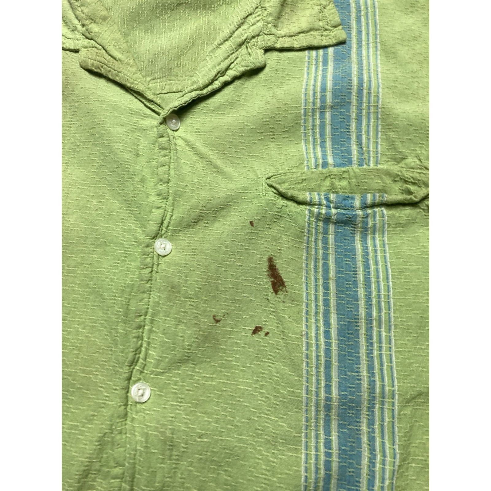 Ocean Pacific VINTAGE Ocean Pacific OP Hawaiian Distressed Short Sleeve Button-Up Shirt XL Green Mens Size US XL / EU 56 / 4 - 2 Thumbnail