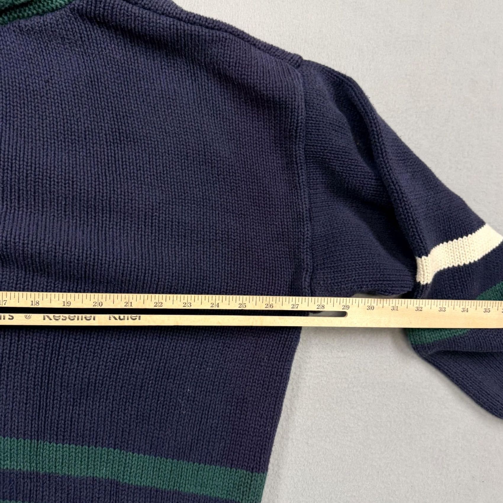 Gap VINTAGE Gap Sweater Mens XL Cable-Knit Striped Blue 90s Pullover Knit Winter Regular Long Sleeve V-Neck Boys/Mens Size US XL / EU 56 / 4 - 5 Thumbnail