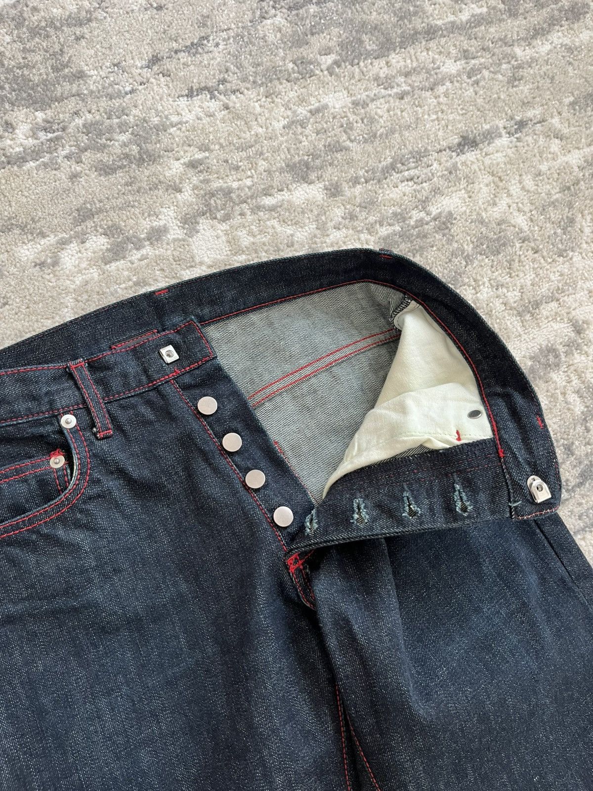 Dior dior homme ss13 red stitch denim Size US 29 - 7 Thumbnail