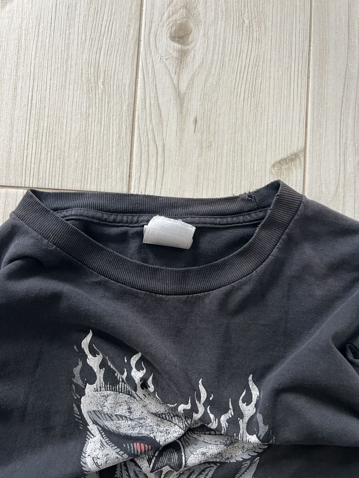 Band Tees Vintage 2000s Skull Flame Long Sleeve XXL Y2K Gothic Biker Size US XXL / EU 58 / 5 - 16 Thumbnail