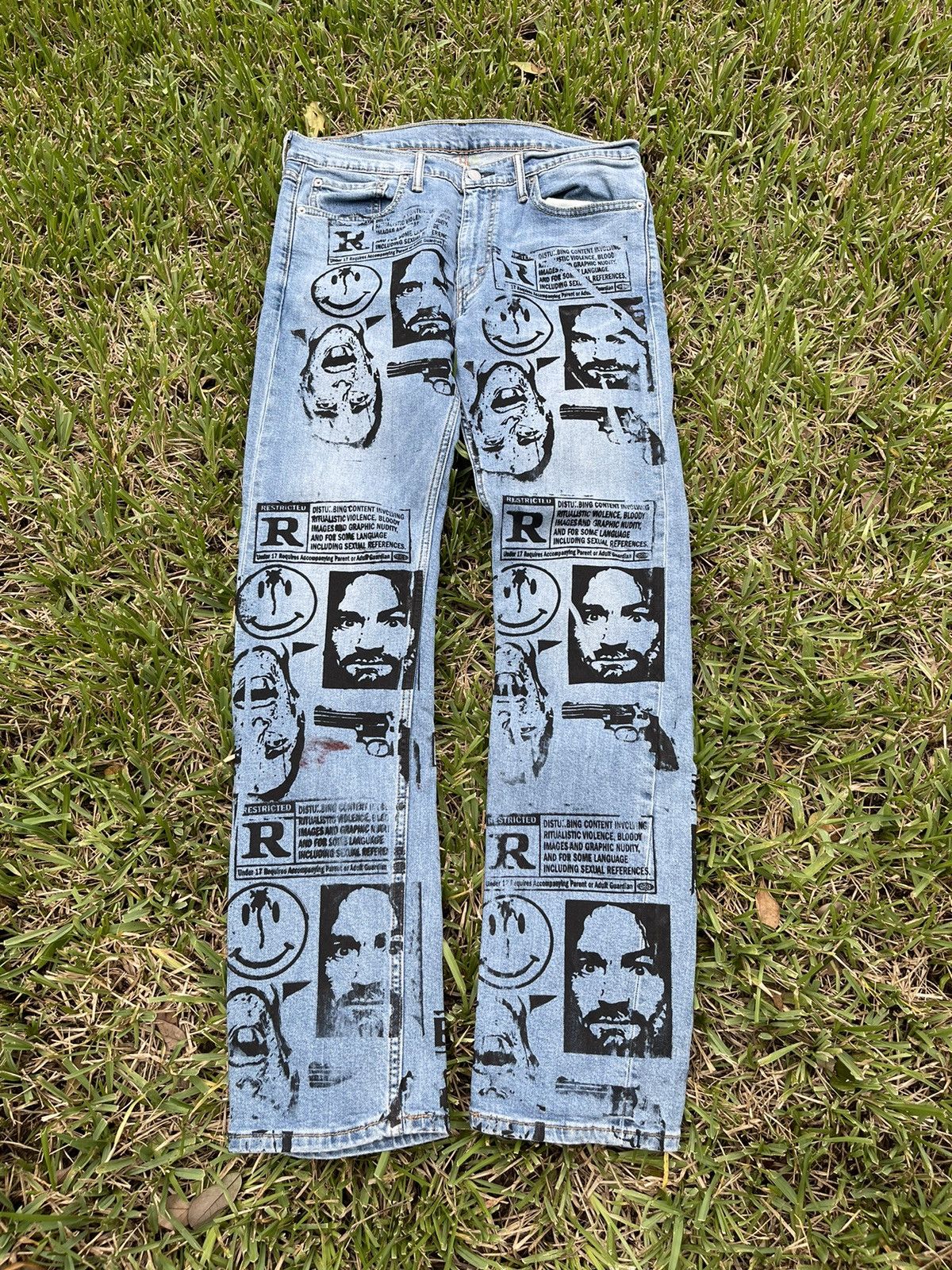 Restricted 1/1 Restricted FL Psycho Denim Jeans 34x34 Levi’s 513 MGK Size US 34 / EU 50 - 1 Thumbnail