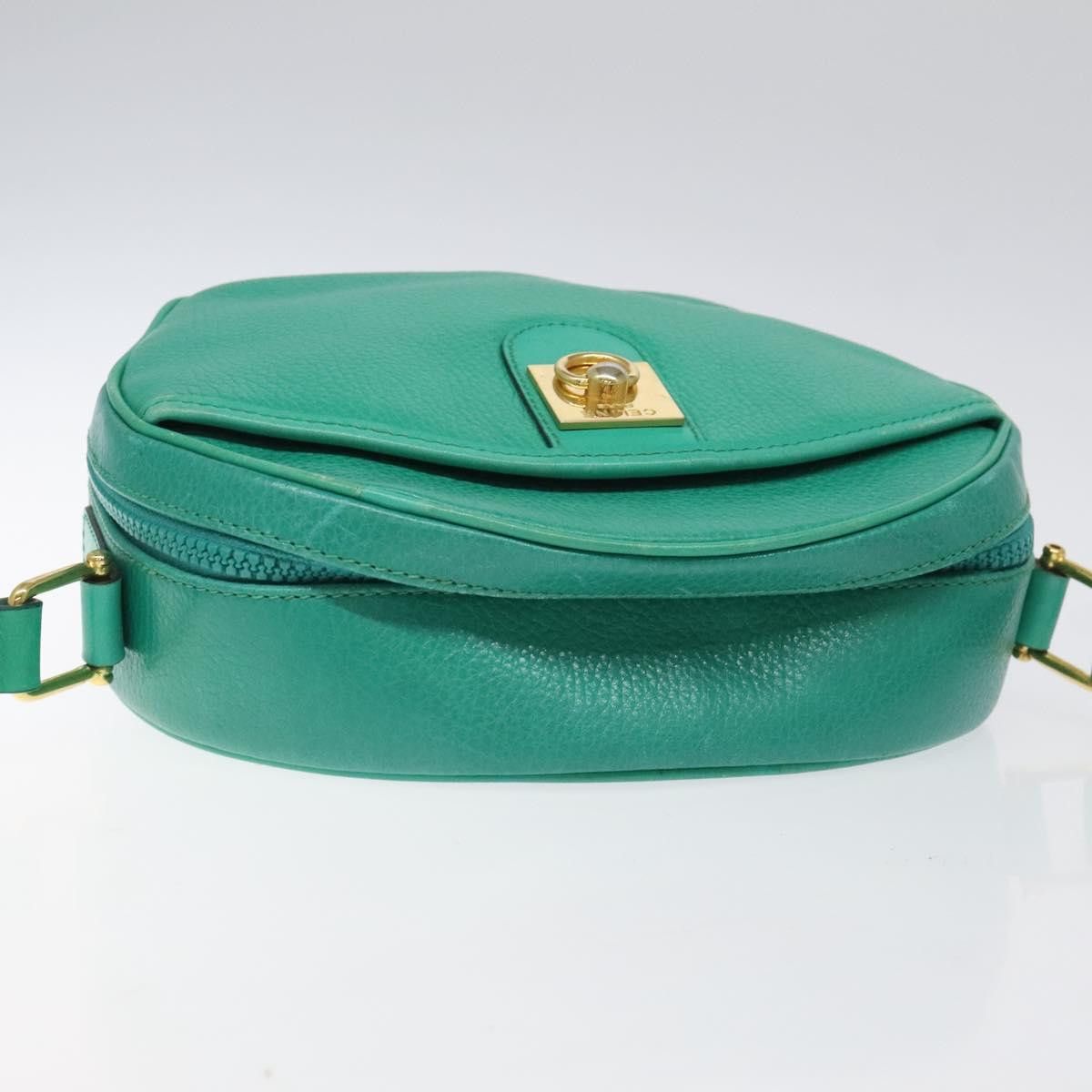 Celine CELINE Shoulder Bag Leather Green Gold Size ONE SIZE - 6 Thumbnail