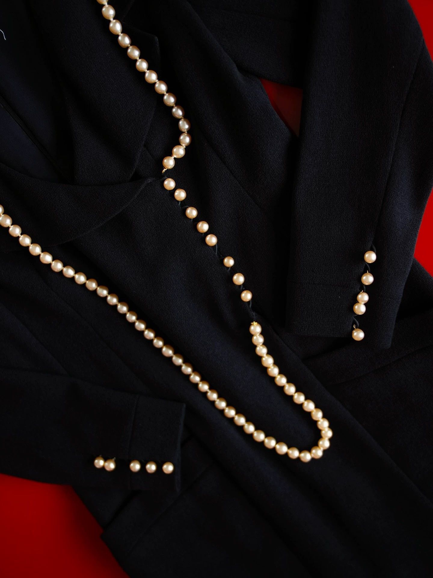 Chanel Chanel 1991 FW Wool Pearl Suit Collar Knee-Length Dress S-M Size S / US 4 / IT 40 - 4 Thumbnail