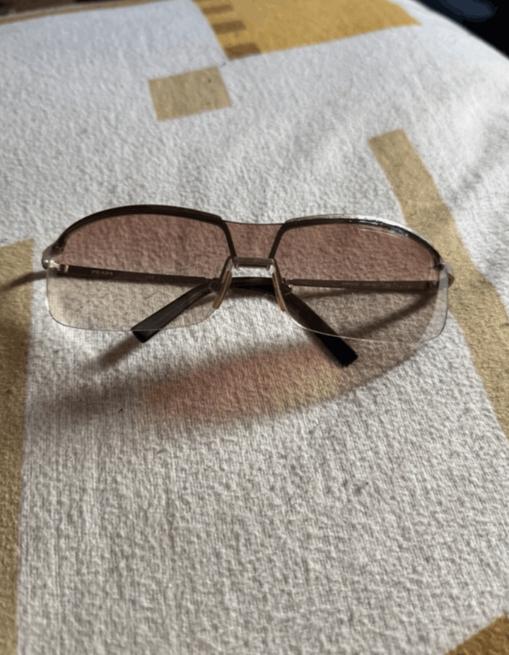 Prada × Vintage PRADA Sunglasses Rimless Sport Metal Frame Shield Wrap Size ONE SIZE - 2 Thumbnail