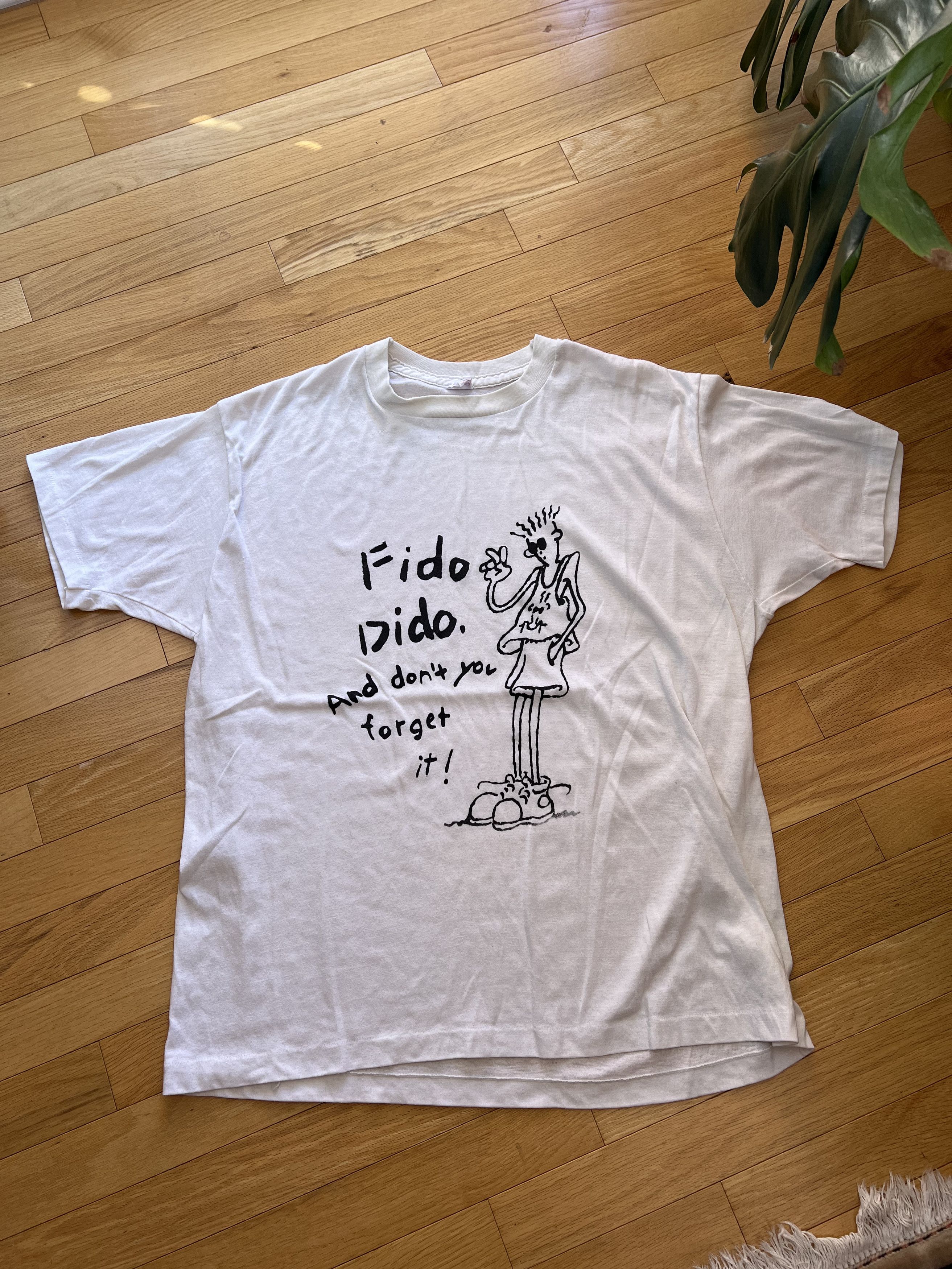 Vintage 1980s Fido Dido Single Stitch Tee Size US XL / EU 56 / 4 - 1 Thumbnail