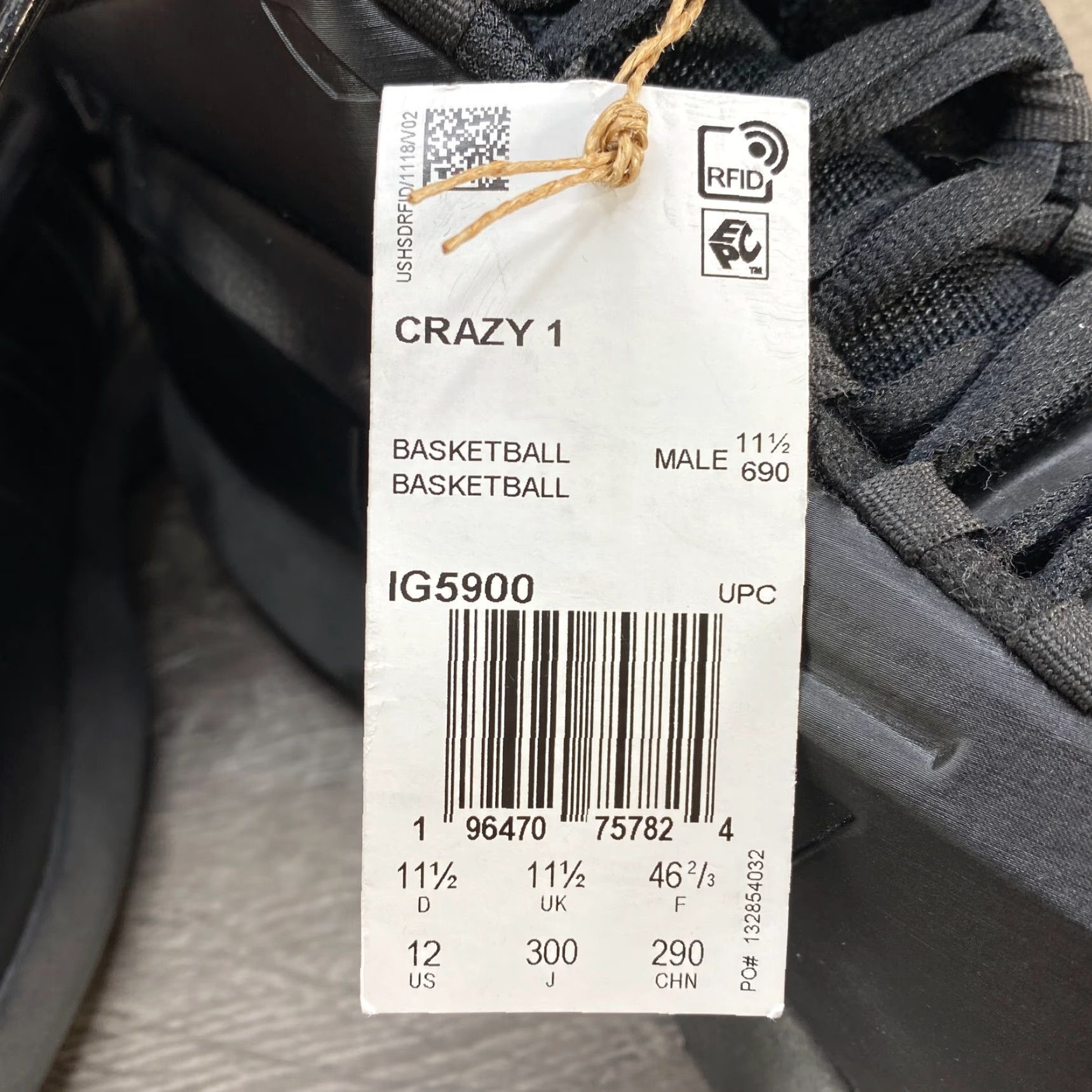 Adidas NEW Adidas Crazy 1 Mens US 12 Triple Black Streetwear Basketball Kobe Vtg Retro Size ONE SIZE - 6 Thumbnail