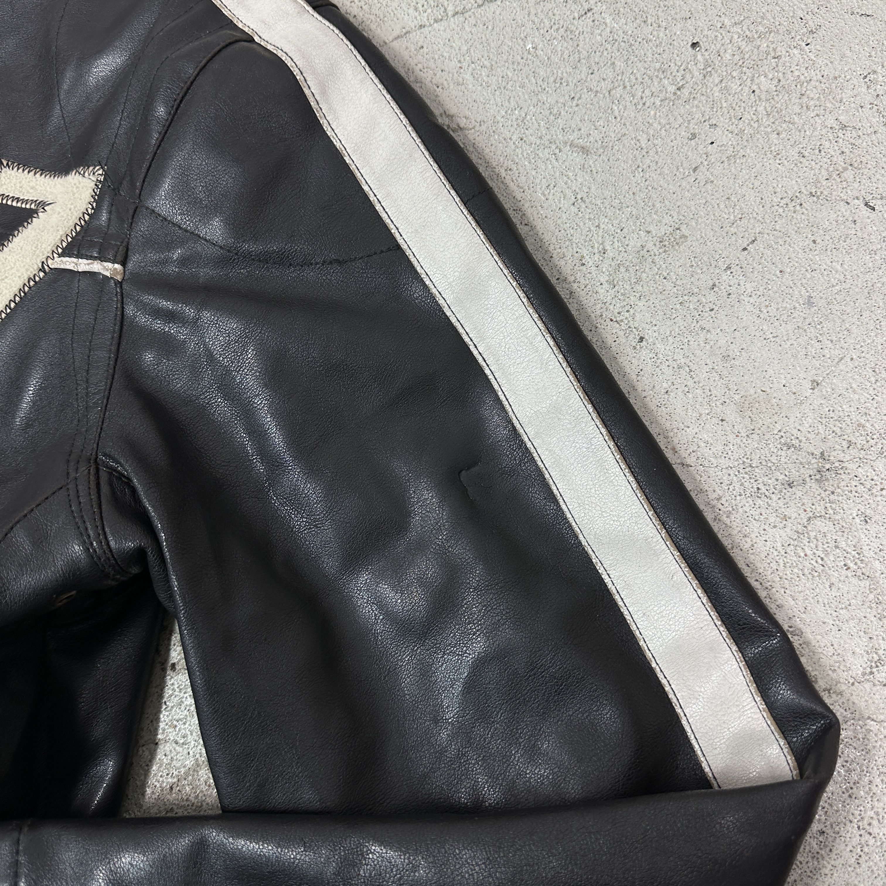 Vintage Vintage Moto Biker Racing Oversize Faux Leather Jacket 00s Size US L / EU 52-54 / 3 - 8 Thumbnail