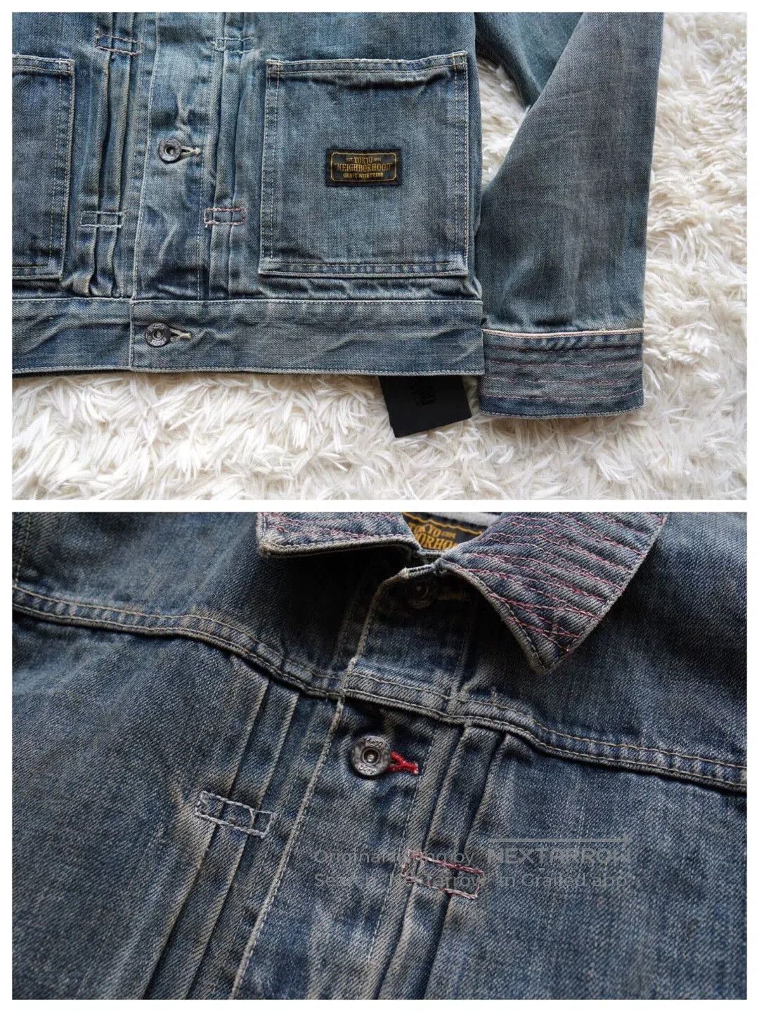 Neighborhood Blue Denim Jacket with Distressed Finish - Size S. Size US S / EU 44-46 / 1 - 7 Thumbnail