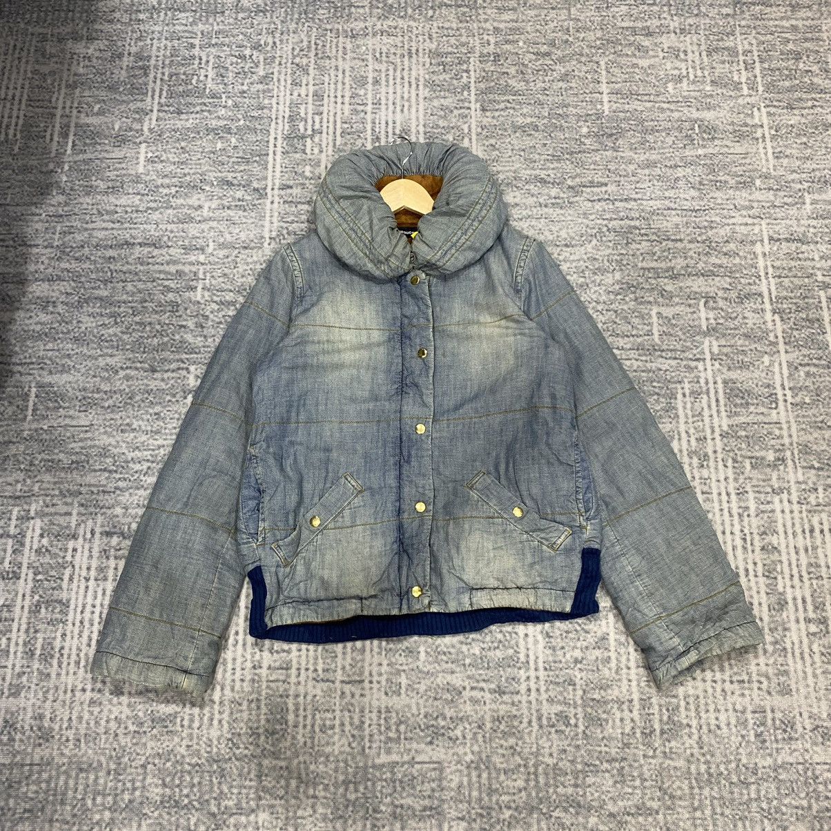 Mercibeaucoup Denim Down Puffer Quilted Jacket