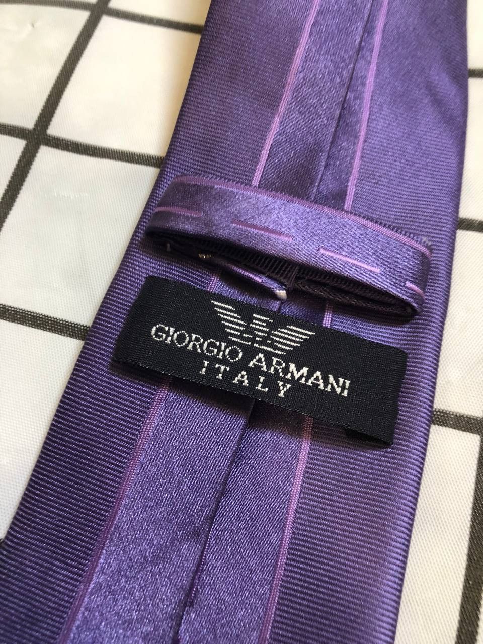 Giorgio Armani Giorgio Armani tie Purple Striped Silk Tie Made In Italy Size ONE SIZE - 5 Thumbnail