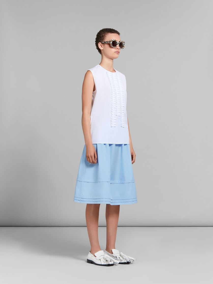o1w1db11125 Poplin Sleeveless Shirt in White