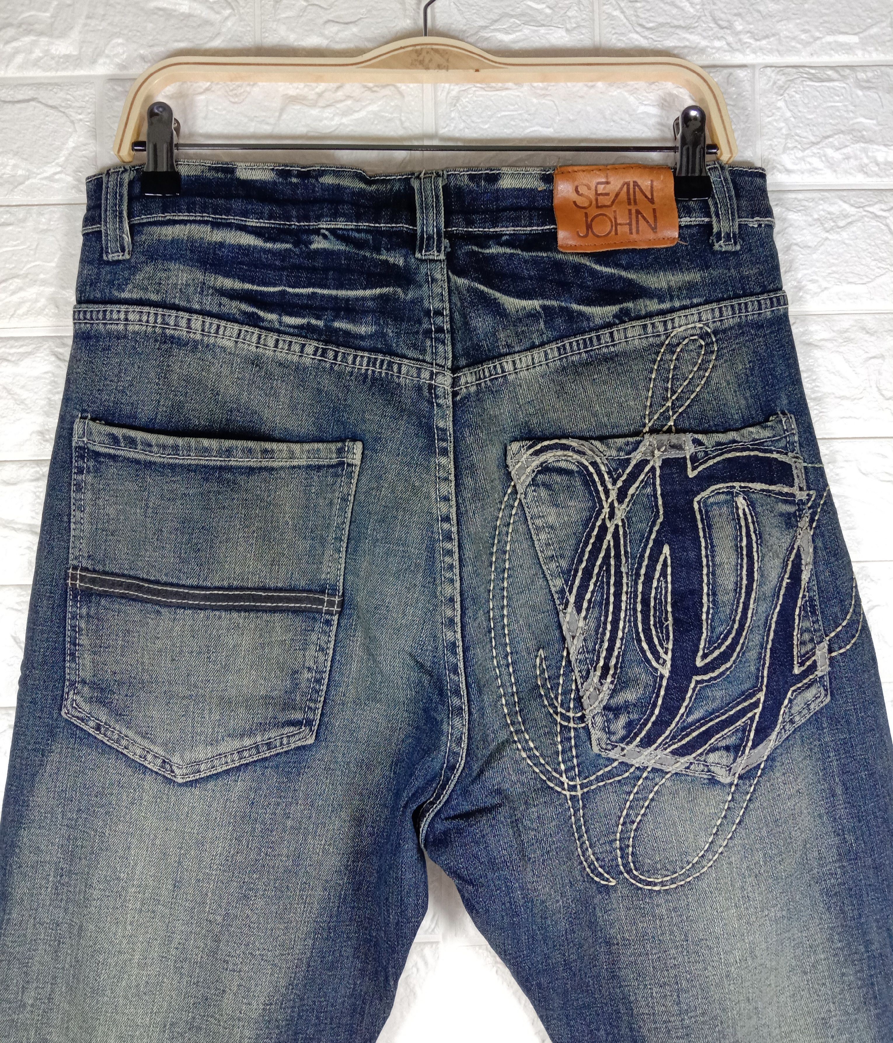 Sean John Sean John Big Logo Distressed Design Jeans Rusty Blue Denim Size US 34 / EU 50 - 6 Thumbnail