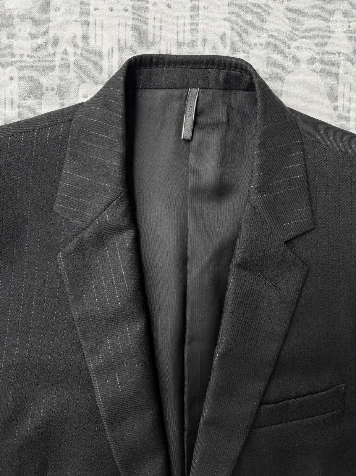 Dior Dior Homme SS04 Pinstripes Shiny Threads Black Suit Size 48S - 3 Thumbnail