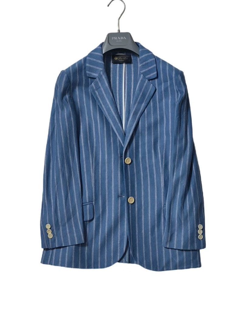 Loro Piana Loro Piana Women's Blue Striped Blazer-2508 Size US M / EU 48-50 / 2 - 1 Thumbnail