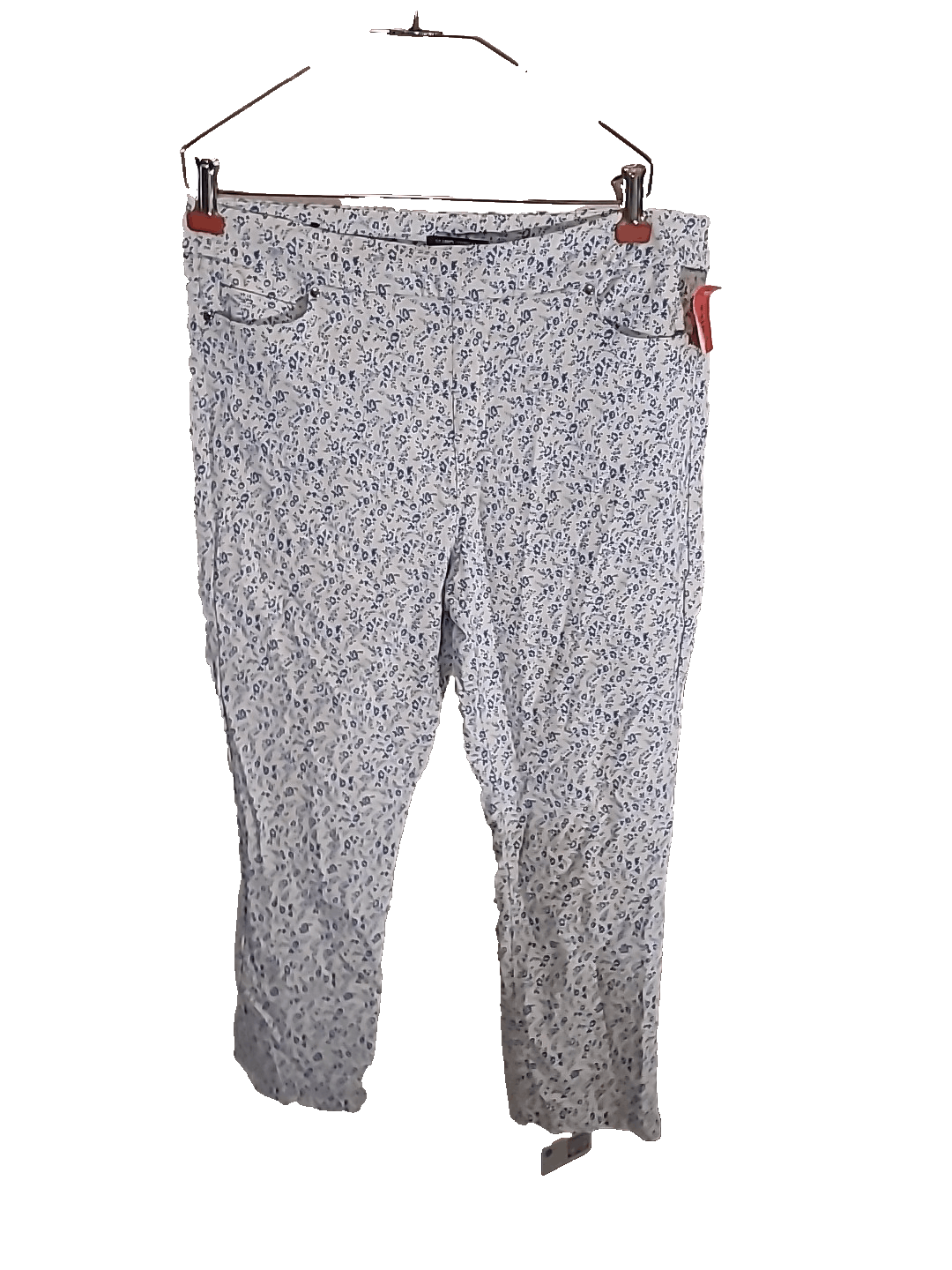 Other Mario Serrano, Italy Sz L Tiny Floral Pattern White Pants Size 34" / US 12 / IT 48 - 2 Thumbnail