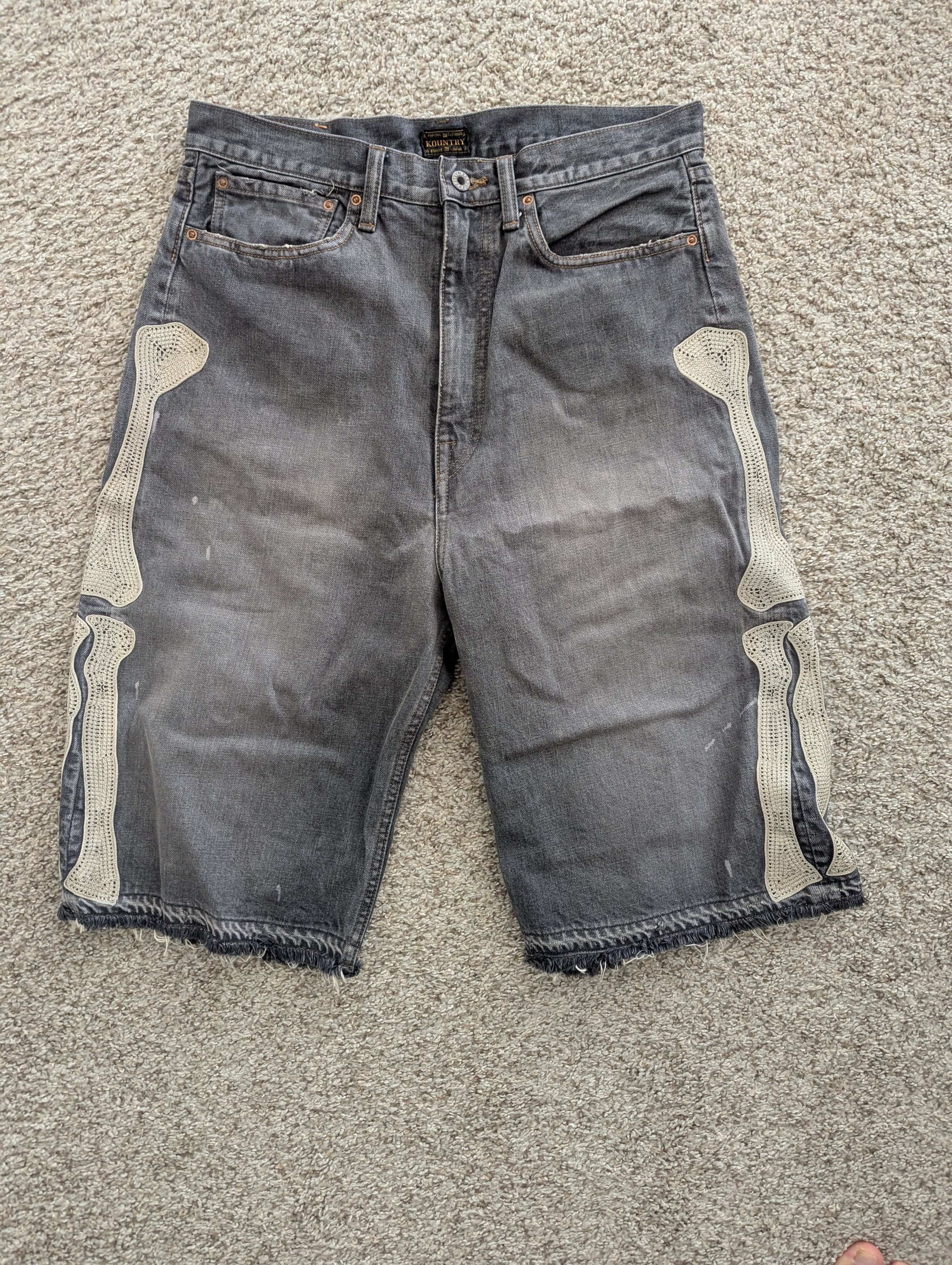 国内未入荷 STARTEXCEEDEND - 3D Skeleton Denim Shorts 3D Skeleton Jorts – Copping Zone